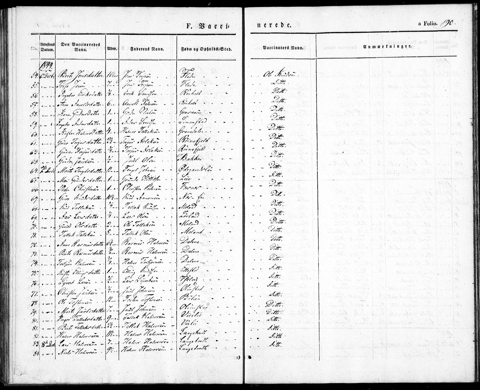 Gjerstad sokneprestkontor, AV/SAK-1111-0014/F/Fa/Fab/L0002: Parish register (official) no. A 2, 1835-1852, p. 190