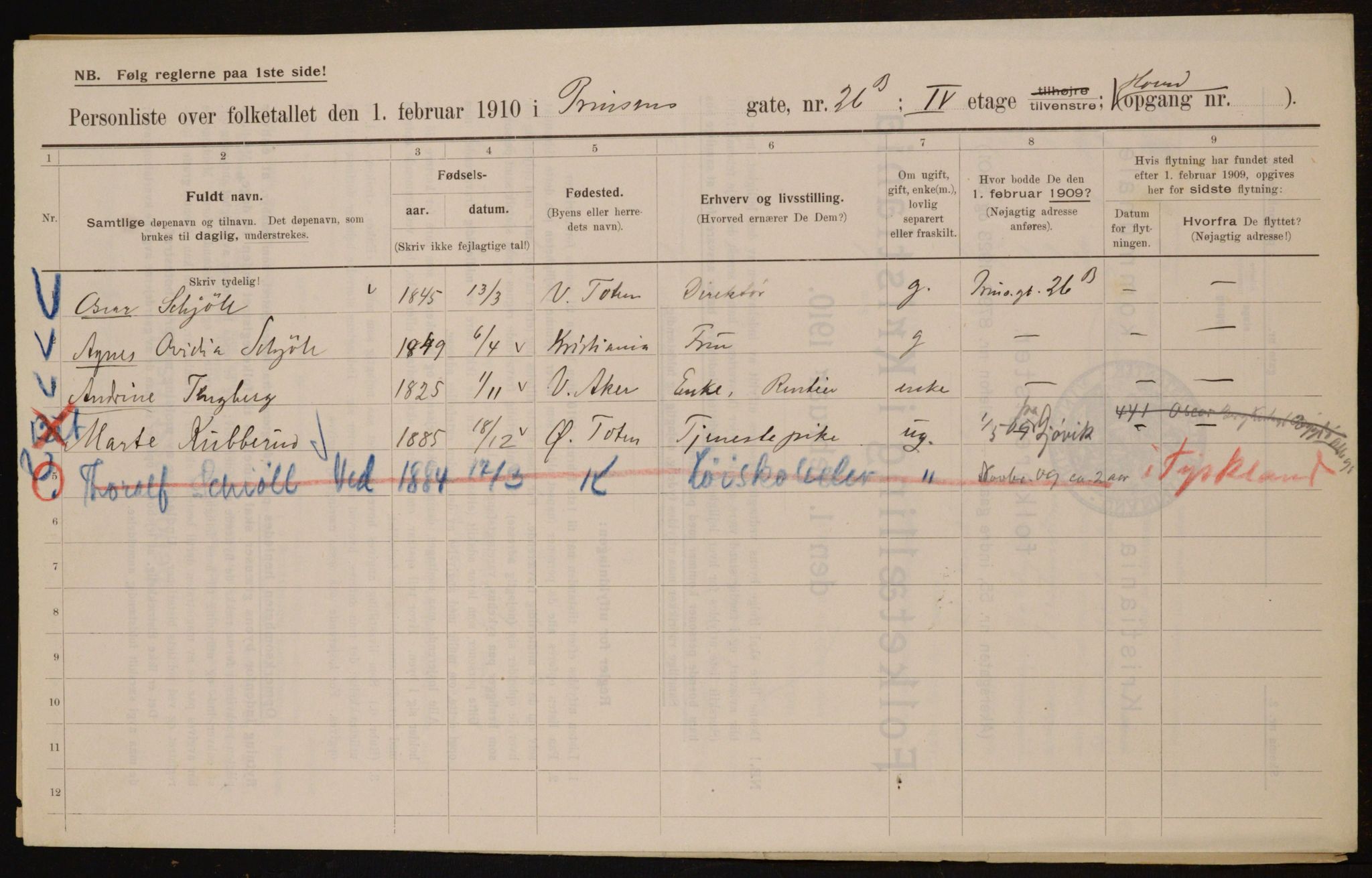 OBA, Municipal Census 1910 for Kristiania, 1910, p. 77844