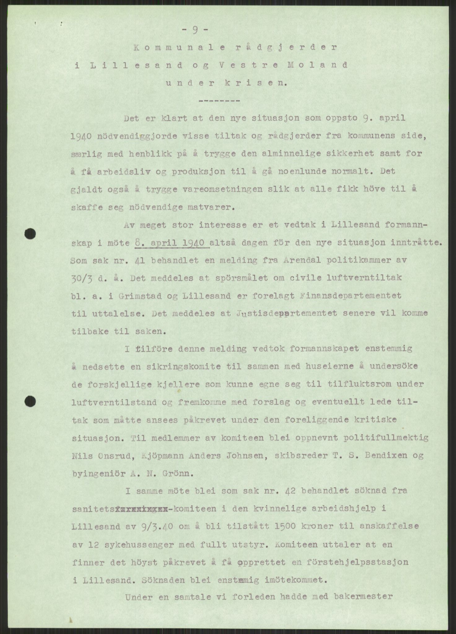 Forsvaret, Forsvarets krigshistoriske avdeling, AV/RA-RAFA-2017/Y/Ya/L0014: II-C-11-31 - Fylkesmenn.  Rapporter om krigsbegivenhetene 1940., 1940, p. 777