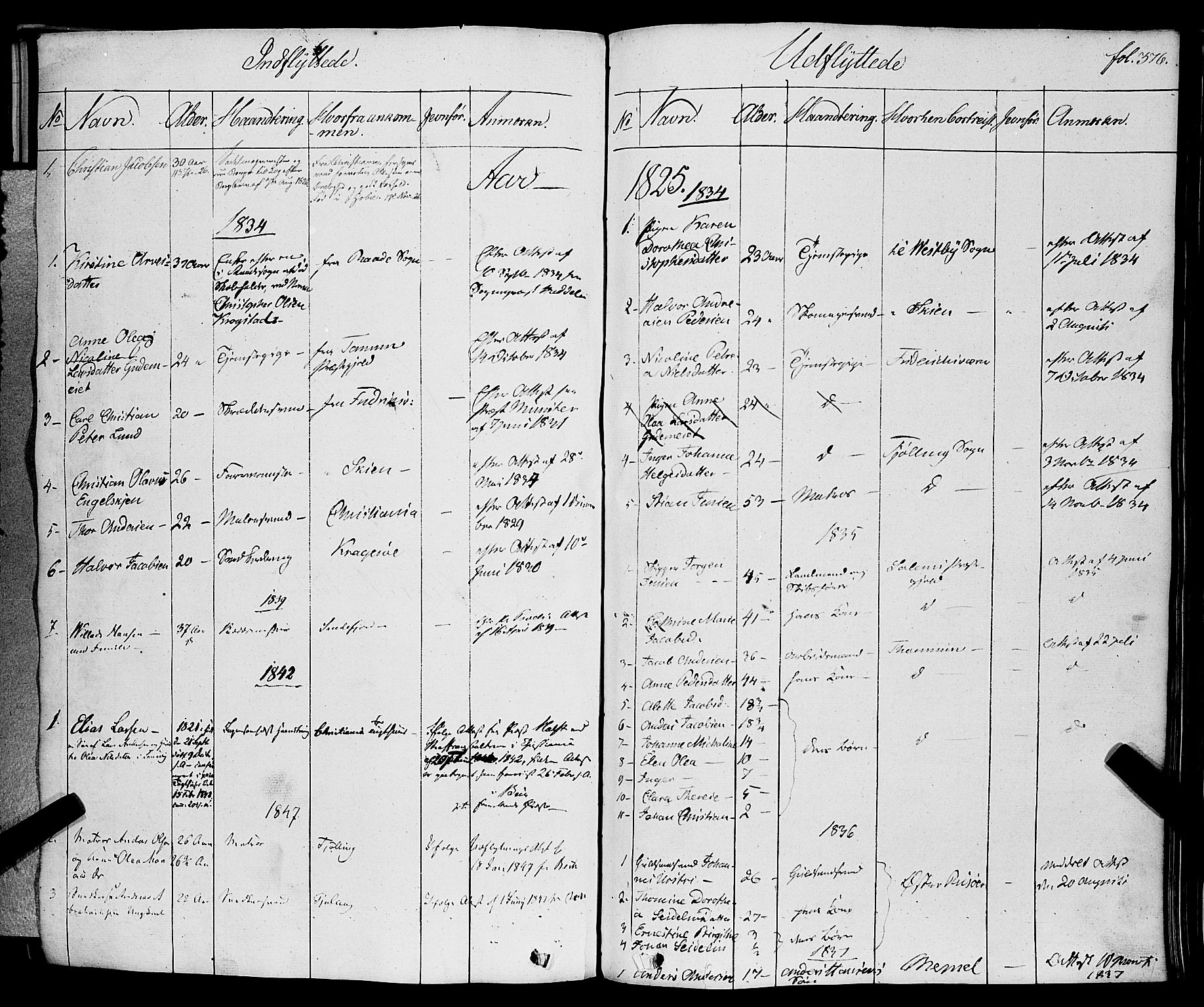 Larvik kirkebøker, AV/SAKO-A-352/F/Fa/L0002: Parish register (official) no. I 2, 1825-1847, p. 376