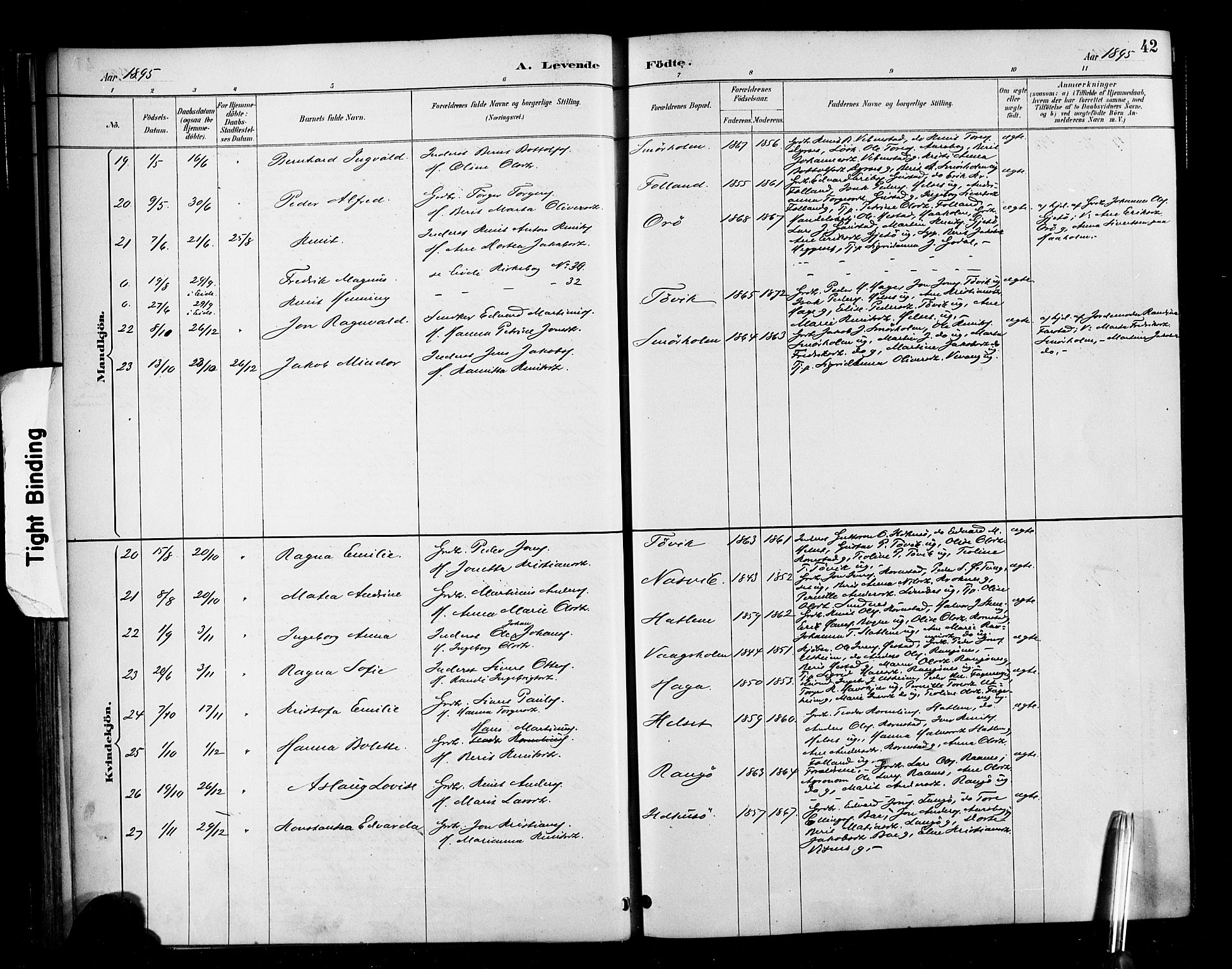 Ministerialprotokoller, klokkerbøker og fødselsregistre - Møre og Romsdal, AV/SAT-A-1454/570/L0832: Parish register (official) no. 570A06, 1885-1900, p. 42