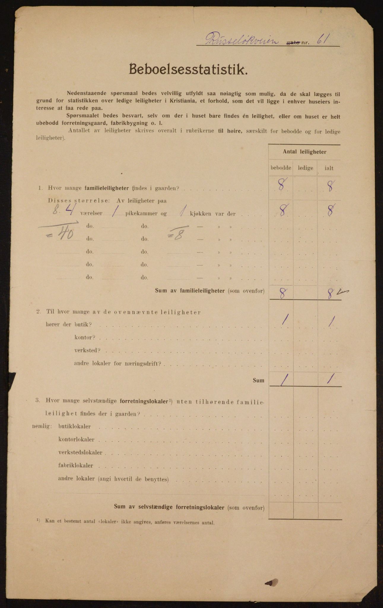 OBA, Municipal Census 1910 for Kristiania, 1910, p. 81947