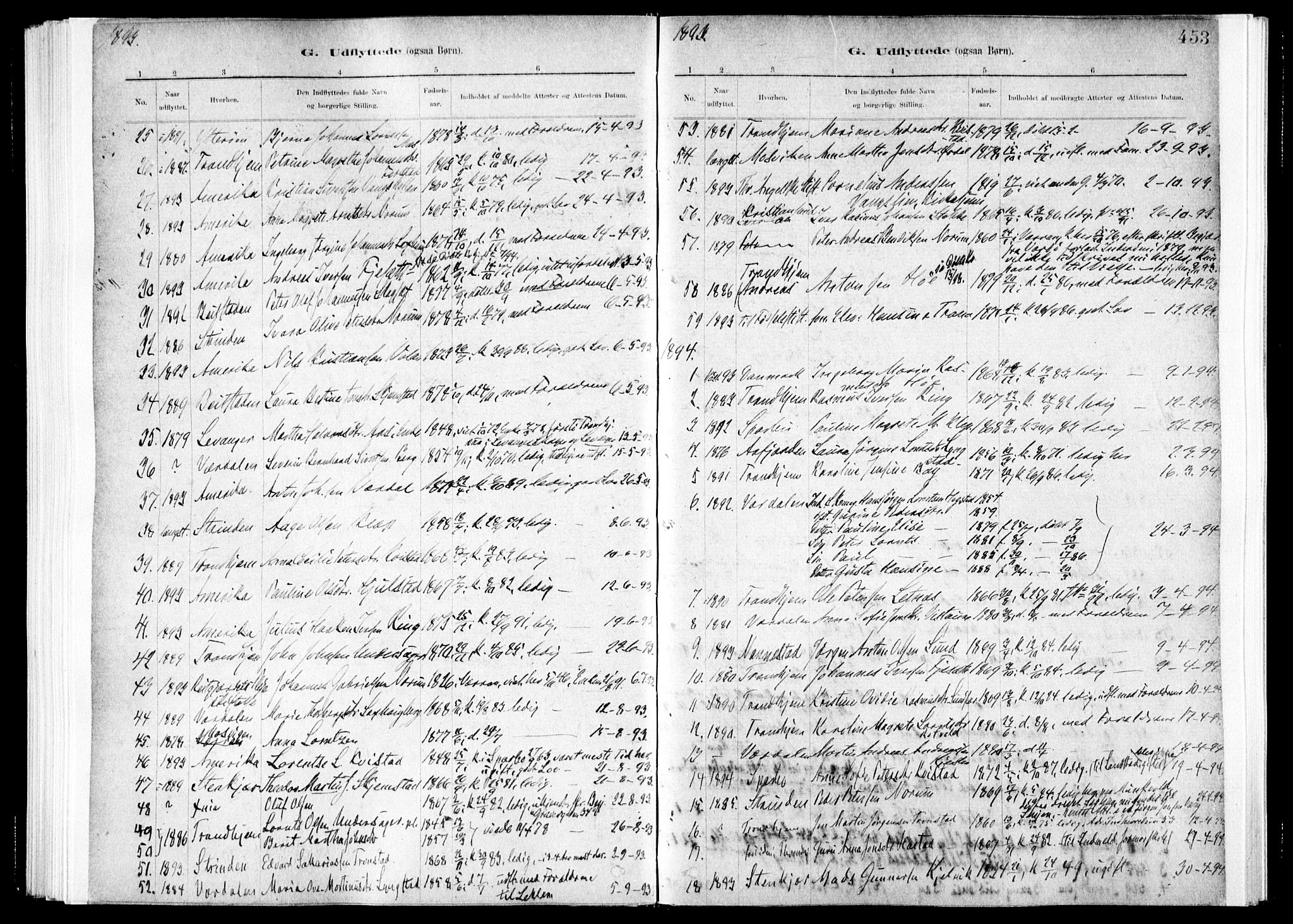 Ministerialprotokoller, klokkerbøker og fødselsregistre - Nord-Trøndelag, SAT/A-1458/730/L0285: Parish register (official) no. 730A10, 1879-1914, p. 453