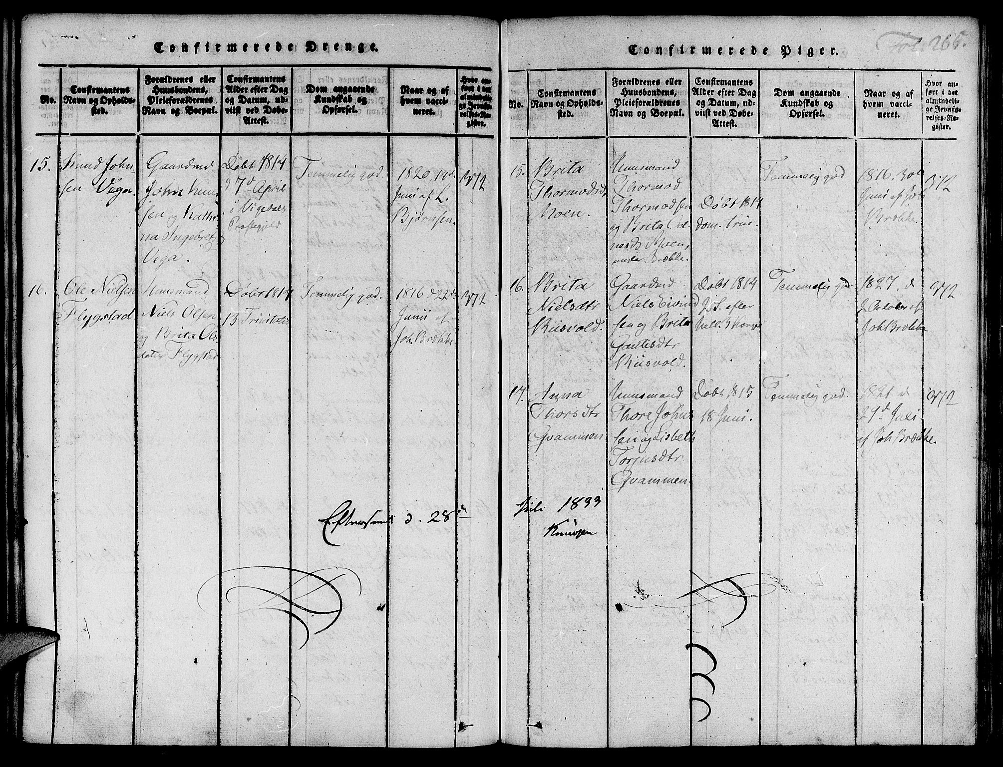 Suldal sokneprestkontor, SAST/A-101845/01/IV/L0007: Parish register (official) no. A 7, 1817-1838, p. 265