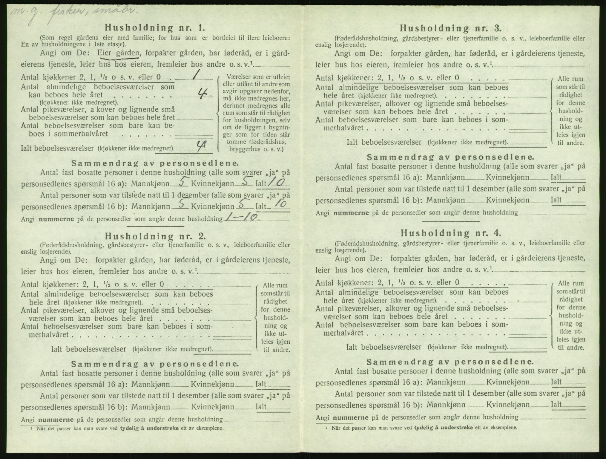 SAT, 1920 census for Edøy, 1920, p. 225