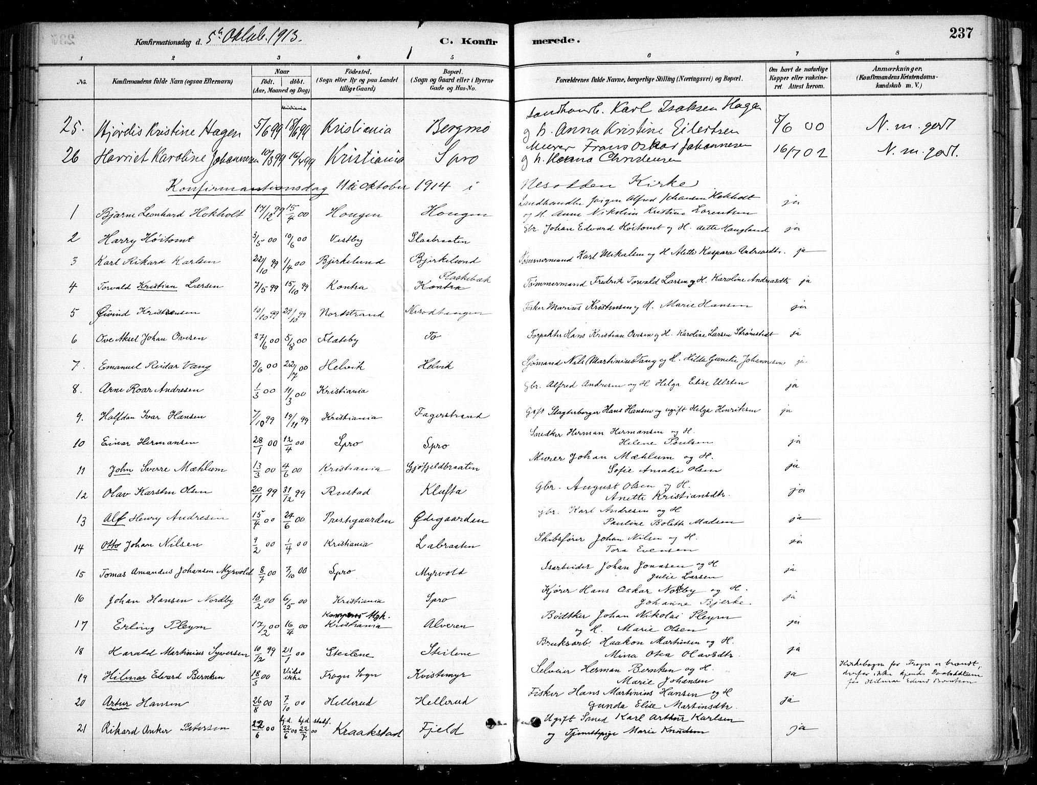 Nesodden prestekontor Kirkebøker, SAO/A-10013/F/Fa/L0009: Parish register (official) no. I 9, 1880-1915, p. 237