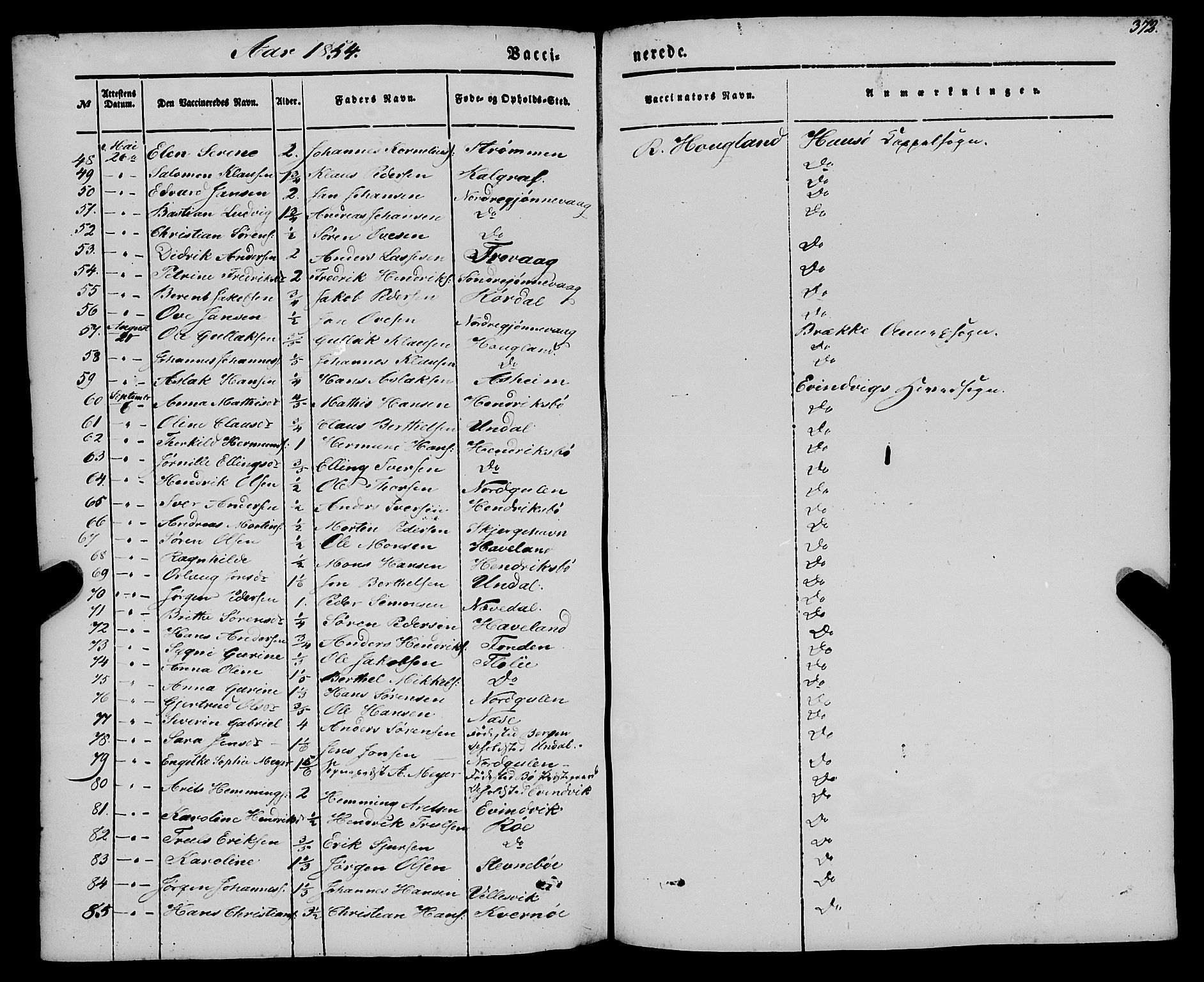 Gulen sokneprestembete, SAB/A-80201/H/Haa/Haaa/L0021: Parish register (official) no. A 21, 1848-1858, p. 372