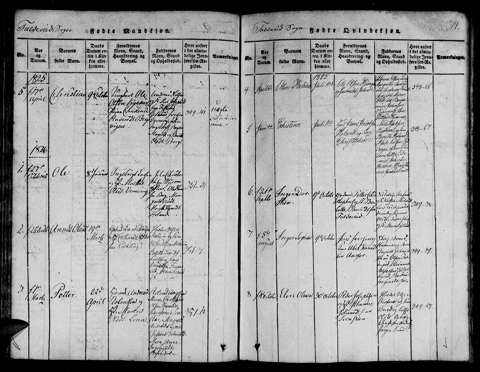 Ministerialprotokoller, klokkerbøker og fødselsregistre - Nord-Trøndelag, SAT/A-1458/780/L0636: Parish register (official) no. 780A03 /3, 1815-1829, p. 74