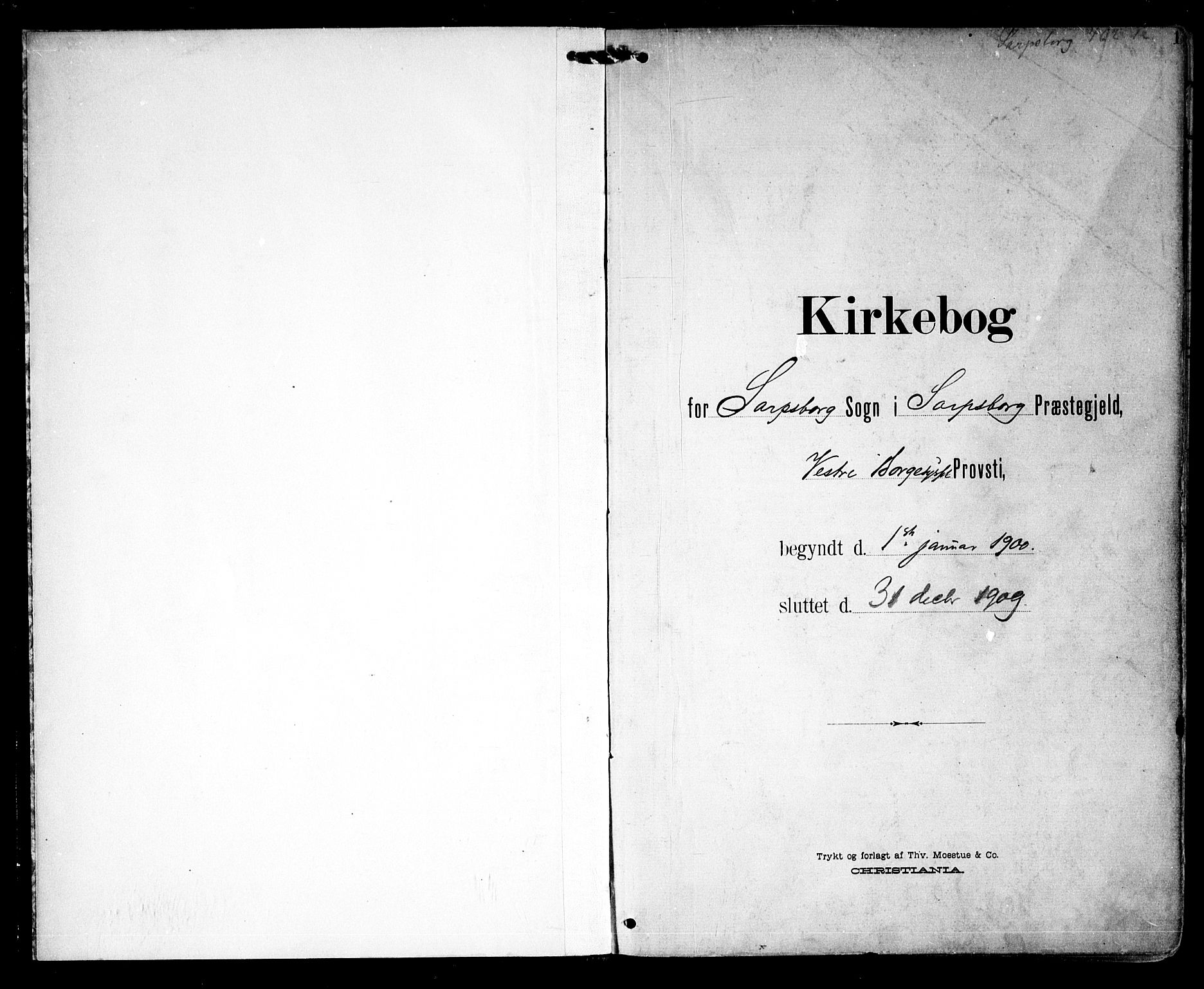 Sarpsborg prestekontor Kirkebøker, SAO/A-2006/F/Fa/L0005: Parish register (official) no. 5, 1900-1909, p. 1