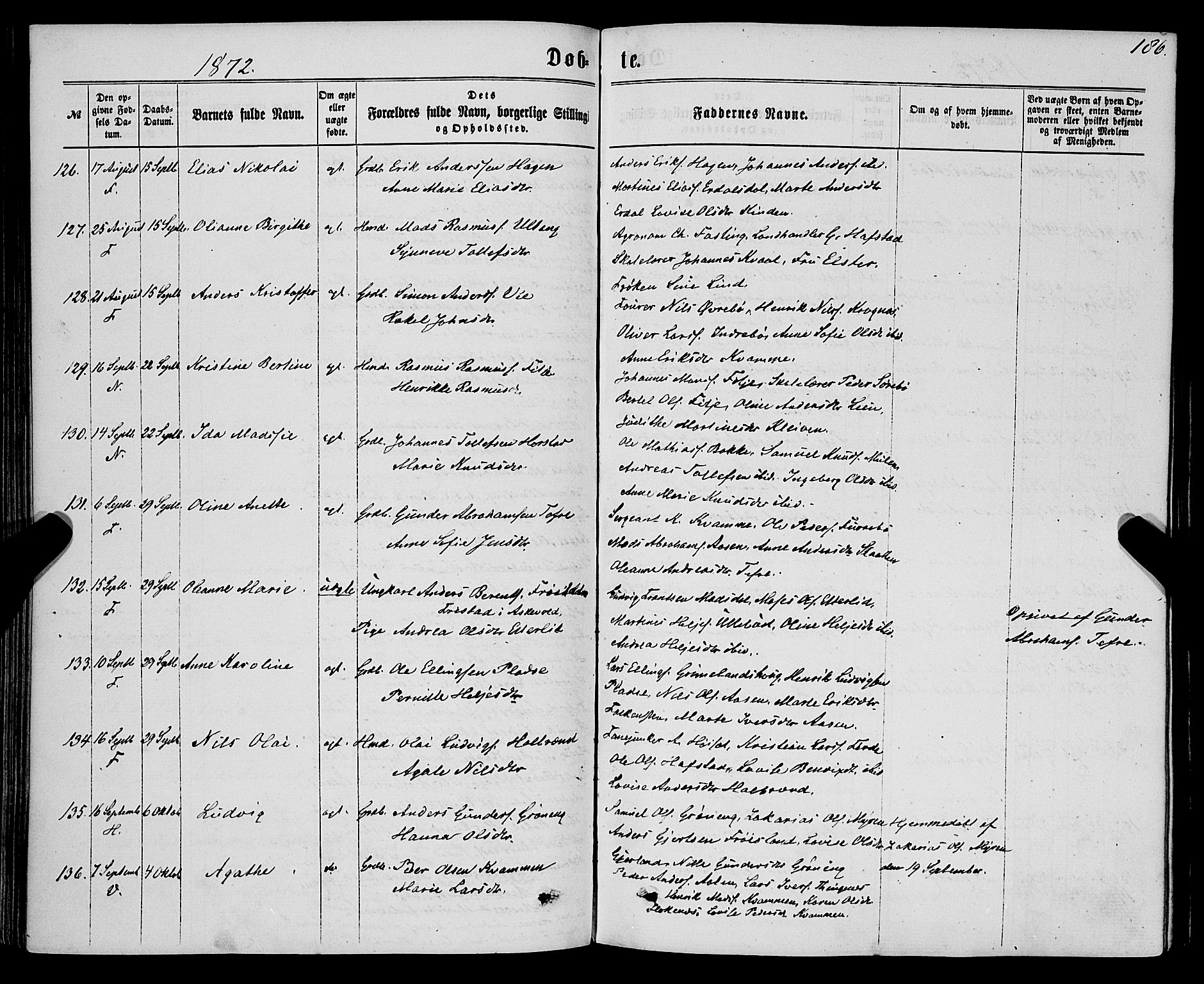 Førde sokneprestembete, AV/SAB-A-79901/H/Haa/Haaa/L0009: Parish register (official) no. A 9, 1861-1877, p. 186