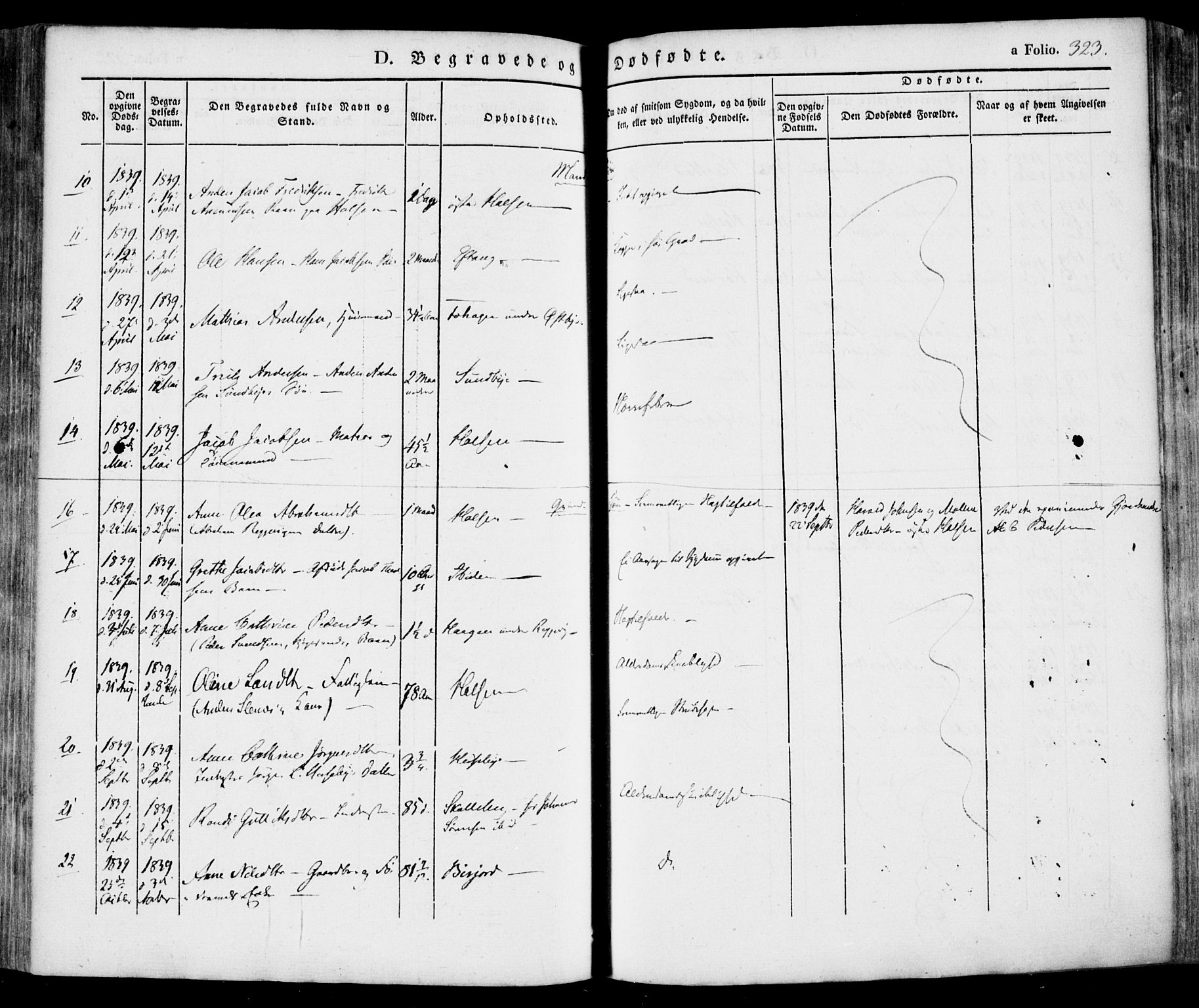 Tjølling kirkebøker, AV/SAKO-A-60/F/Fa/L0006: Parish register (official) no. 6, 1835-1859, p. 323