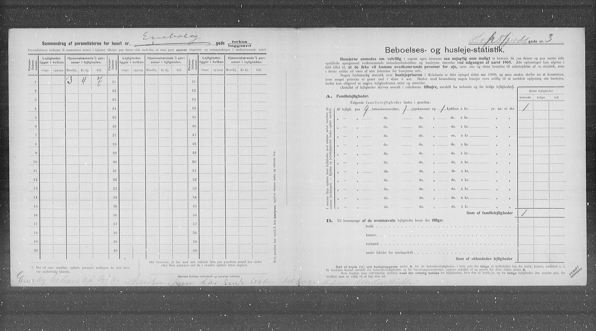 OBA, Municipal Census 1905 for Kristiania, 1905, p. 18837