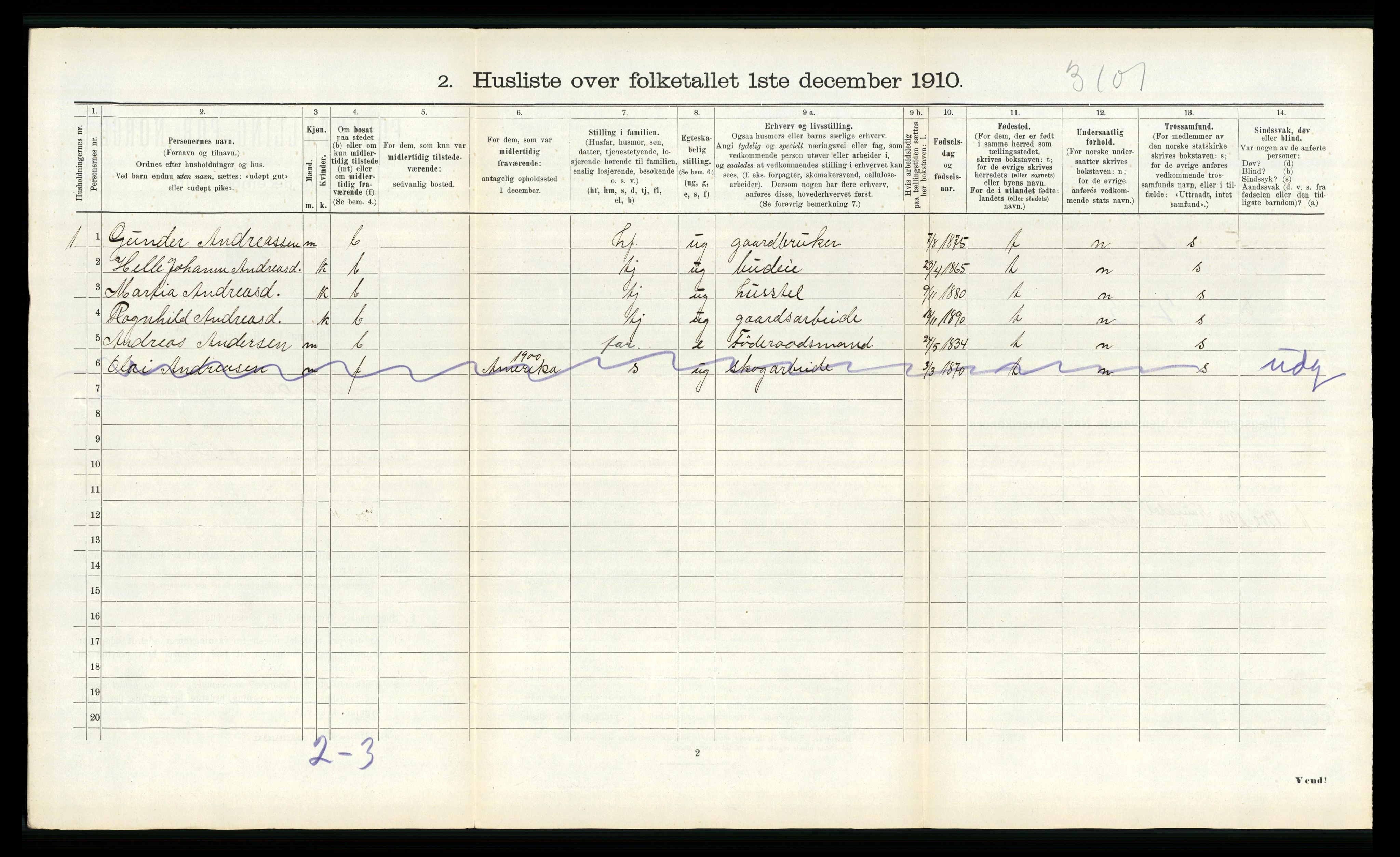 RA, 1910 census for Naustdal, 1910, p. 646