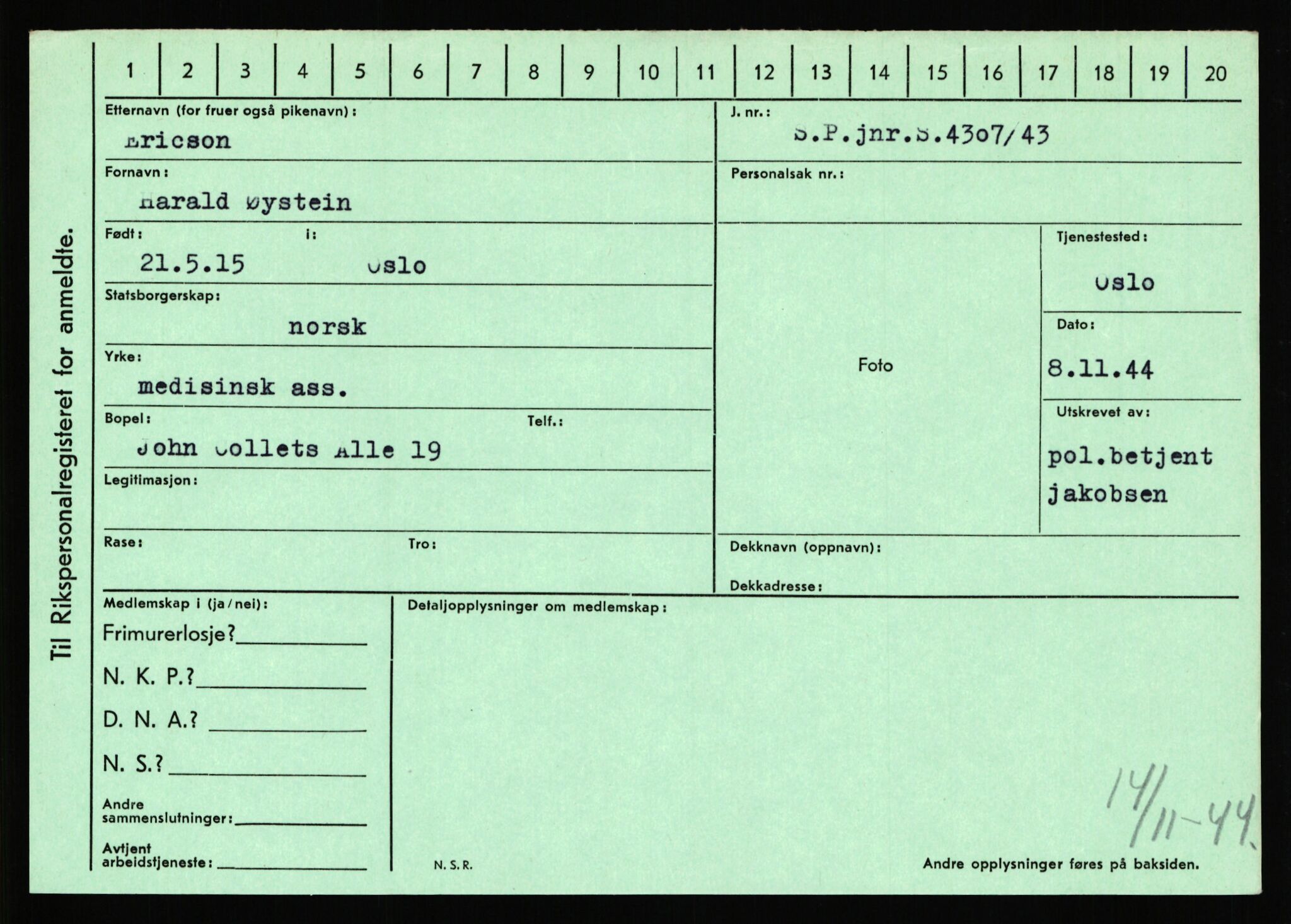 Statspolitiet - Hovedkontoret / Osloavdelingen, AV/RA-S-1329/C/Ca/L0004: Eid - funn av gjenstander	, 1943-1945, p. 2045