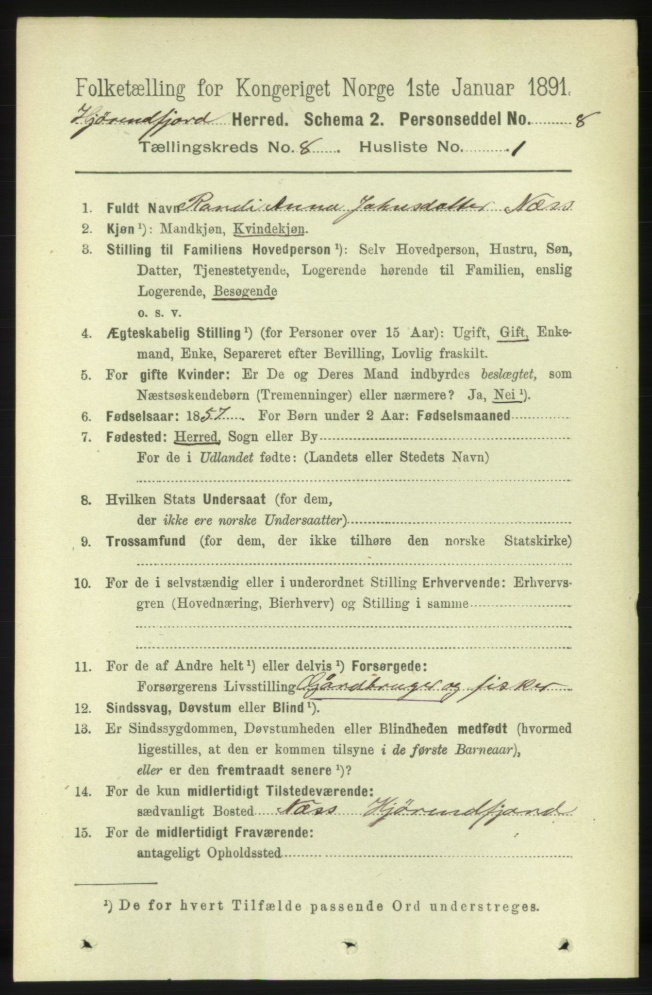 RA, 1891 census for 1522 Hjørundfjord, 1891, p. 1872