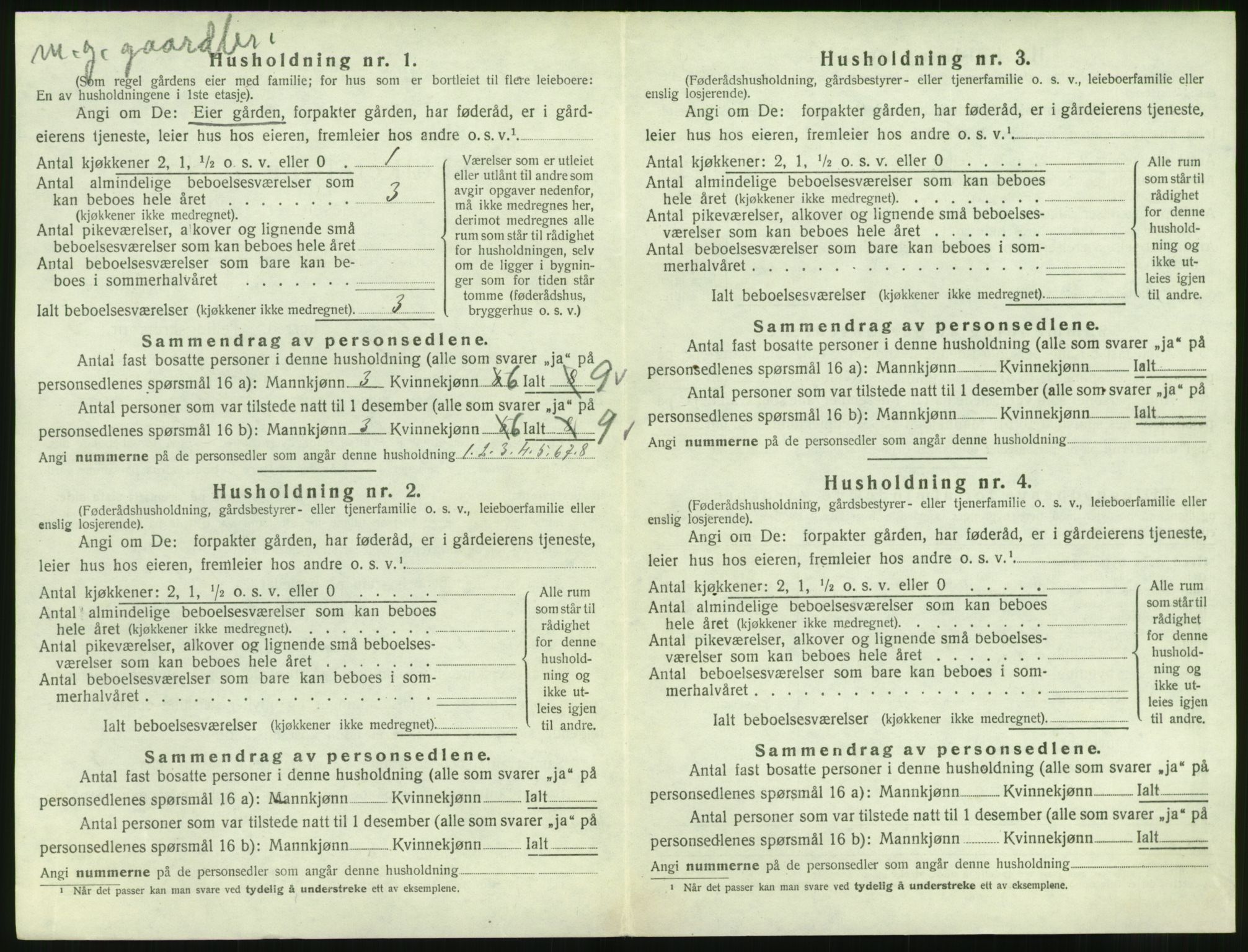 SAT, 1920 census for Skodje, 1920, p. 350