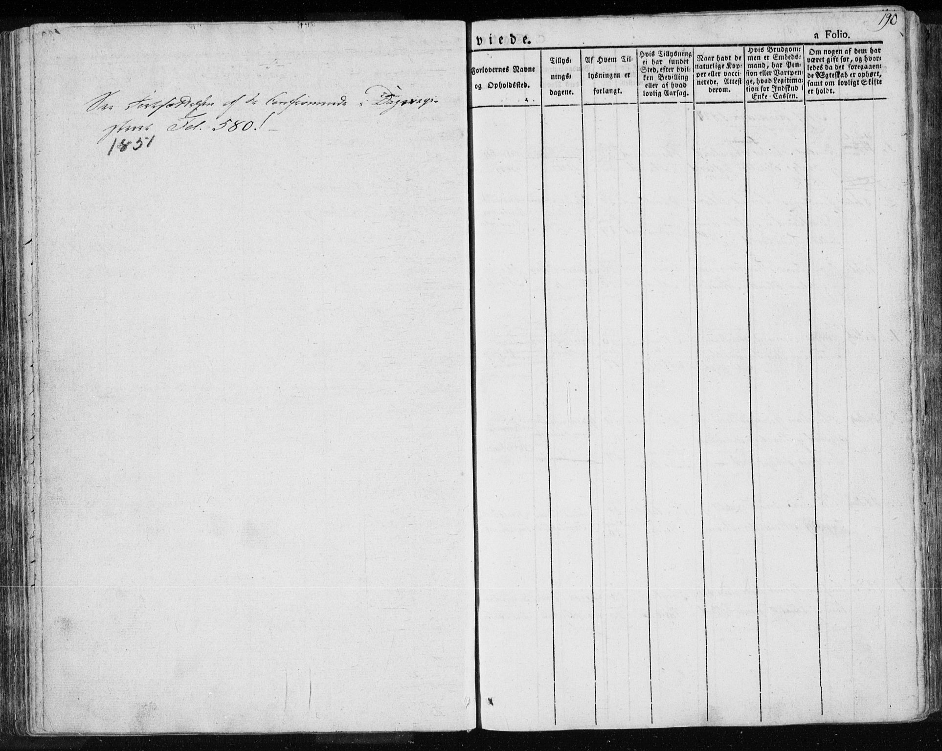 Lye sokneprestkontor, SAST/A-101794/001/30BA/L0004: Parish register (official) no. A 4, 1826-1841, p. 190