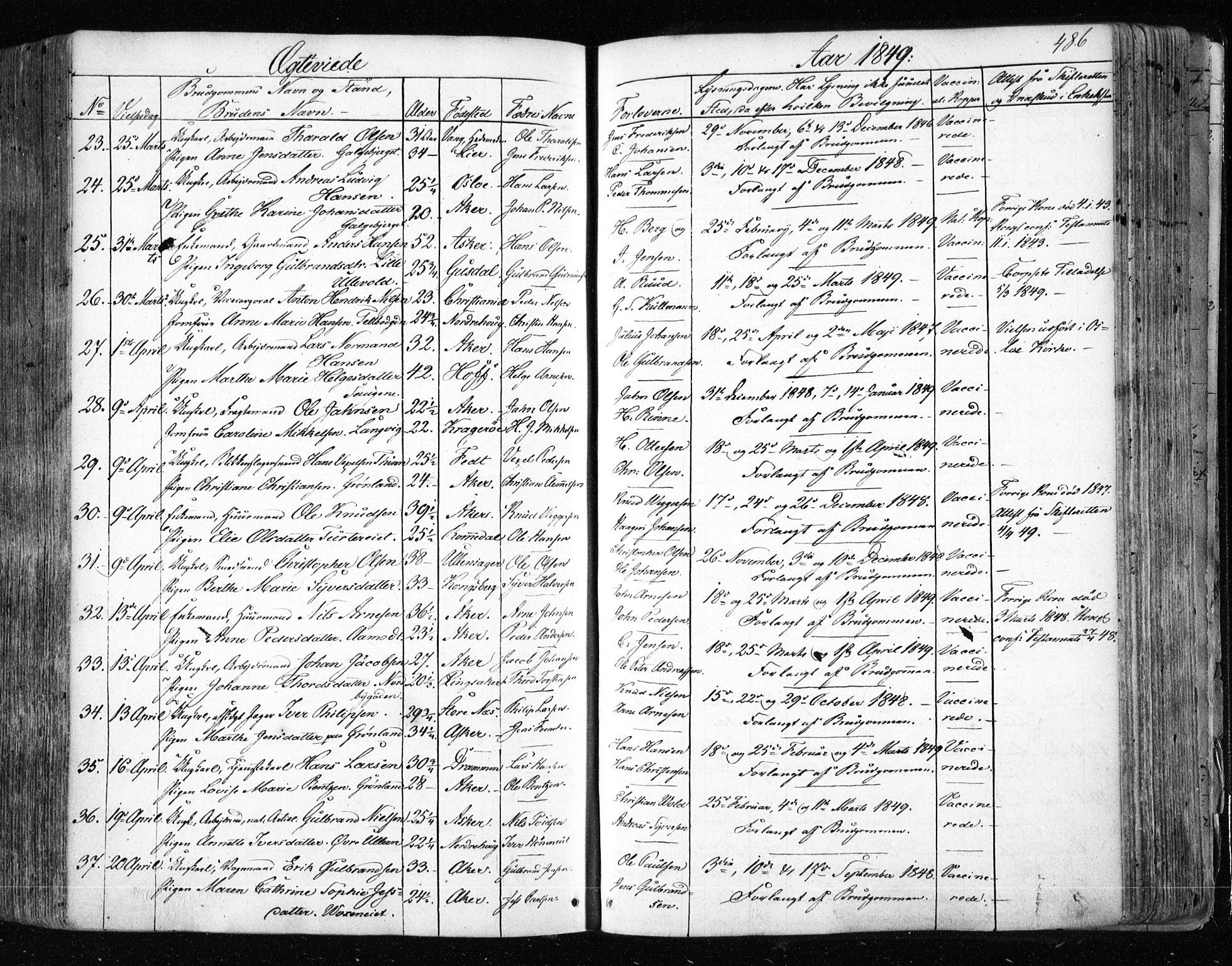 Aker prestekontor kirkebøker, AV/SAO-A-10861/F/L0019: Parish register (official) no. 19, 1842-1852, p. 486