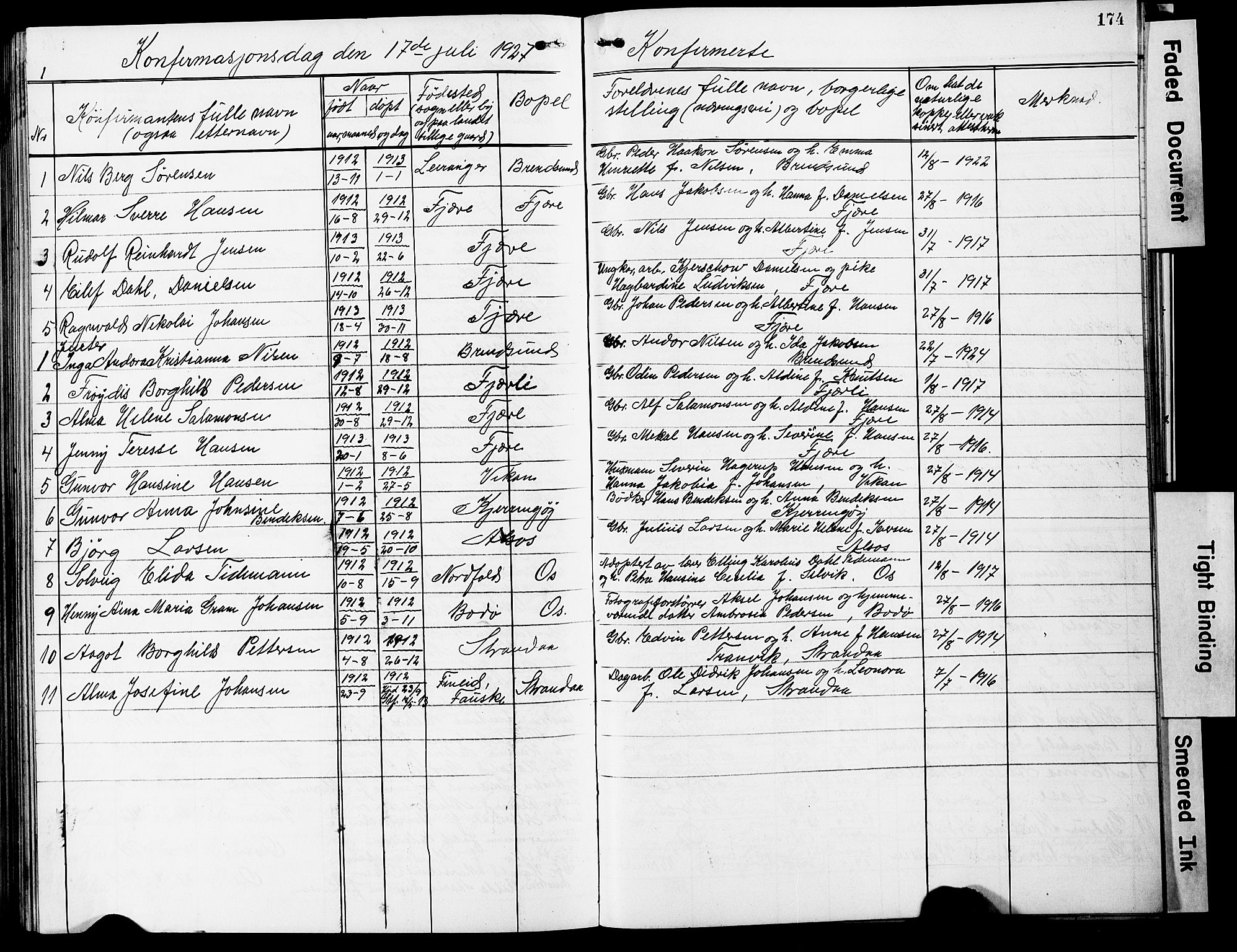 Ministerialprotokoller, klokkerbøker og fødselsregistre - Nordland, SAT/A-1459/803/L0077: Parish register (copy) no. 803C04, 1897-1930, p. 174