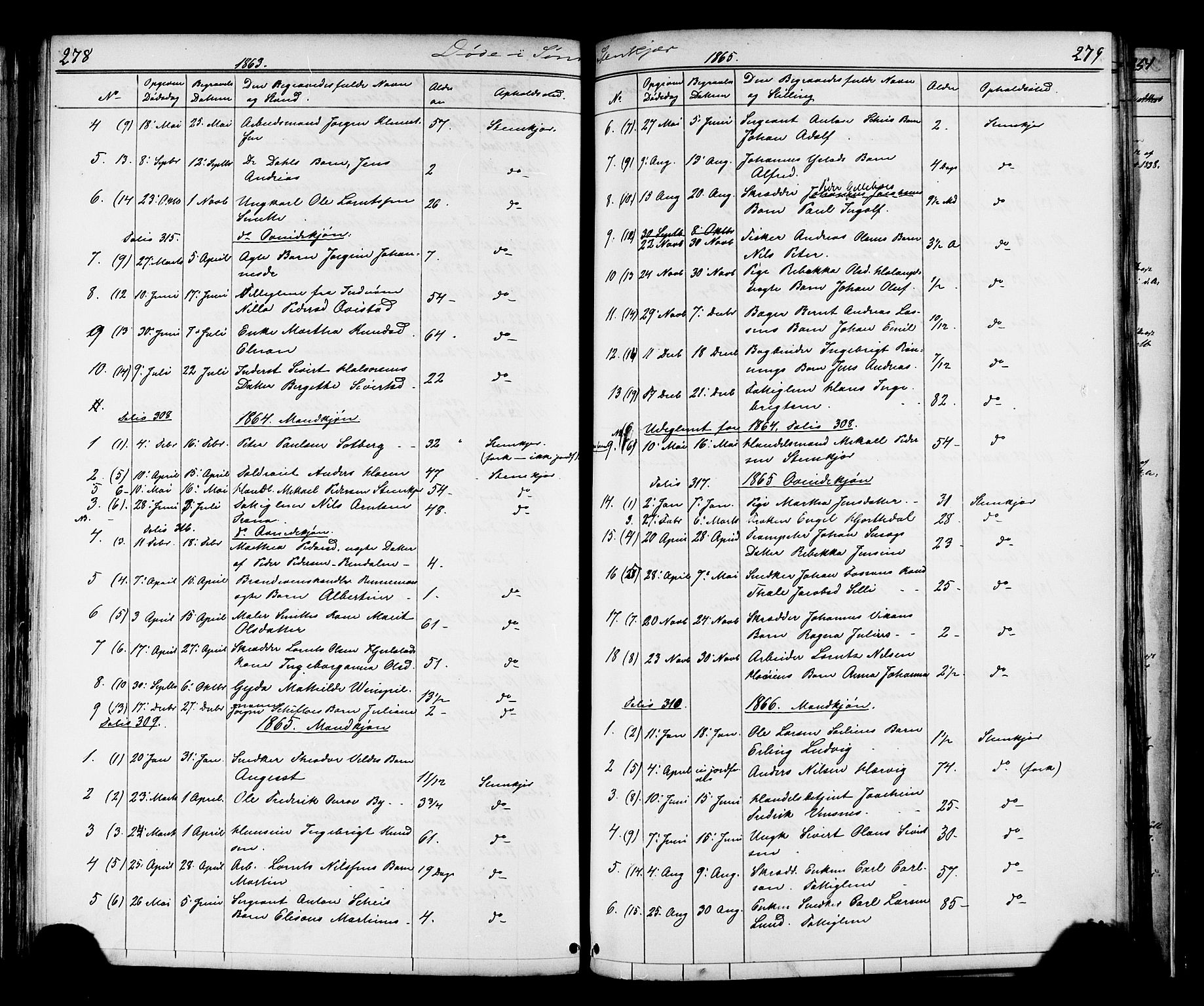 Ministerialprotokoller, klokkerbøker og fødselsregistre - Nord-Trøndelag, SAT/A-1458/739/L0367: Parish register (official) no. 739A01 /1, 1838-1868, p. 278-279