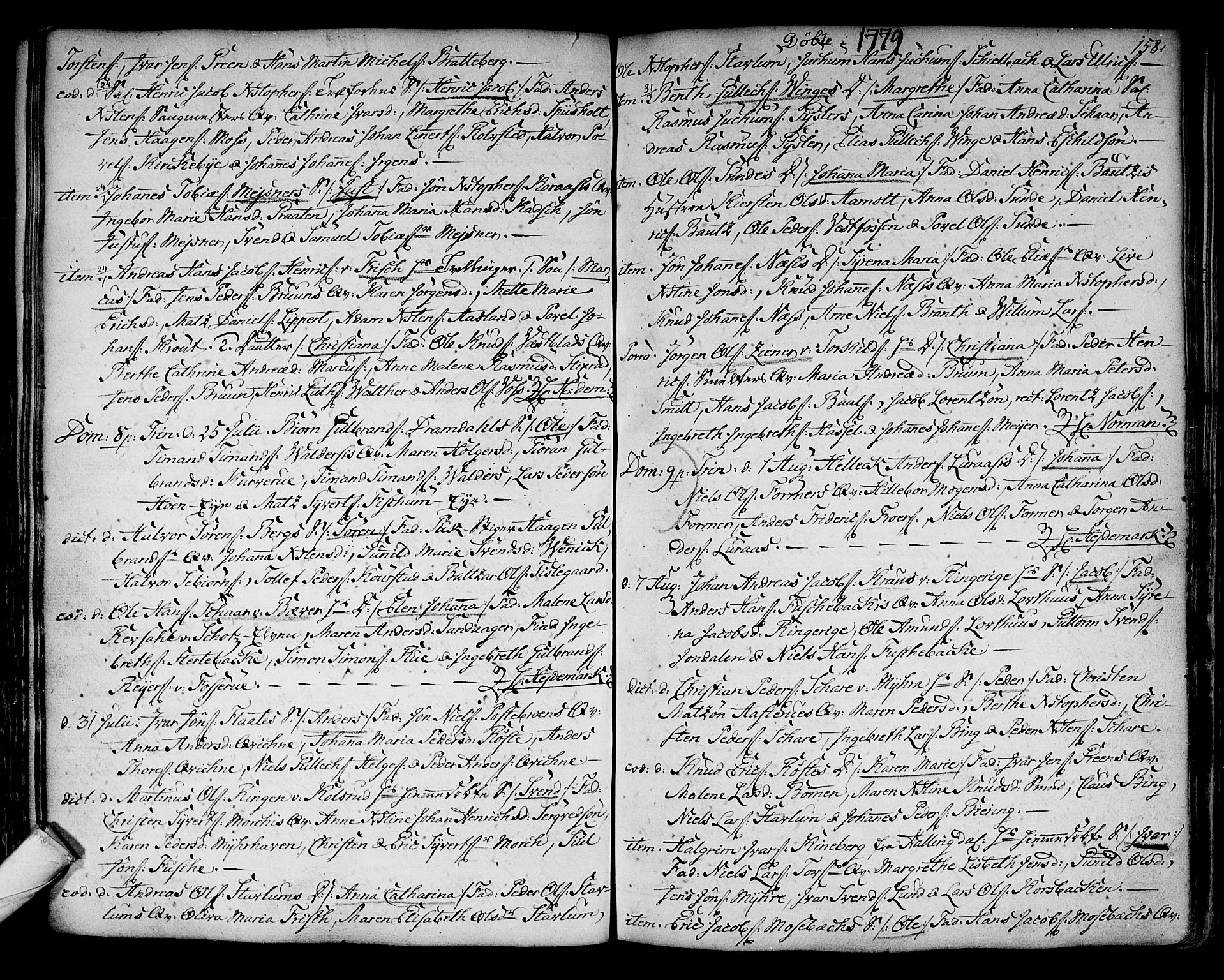 Kongsberg kirkebøker, SAKO/A-22/F/Fa/L0005: Parish register (official) no. I 5, 1769-1782, p. 158