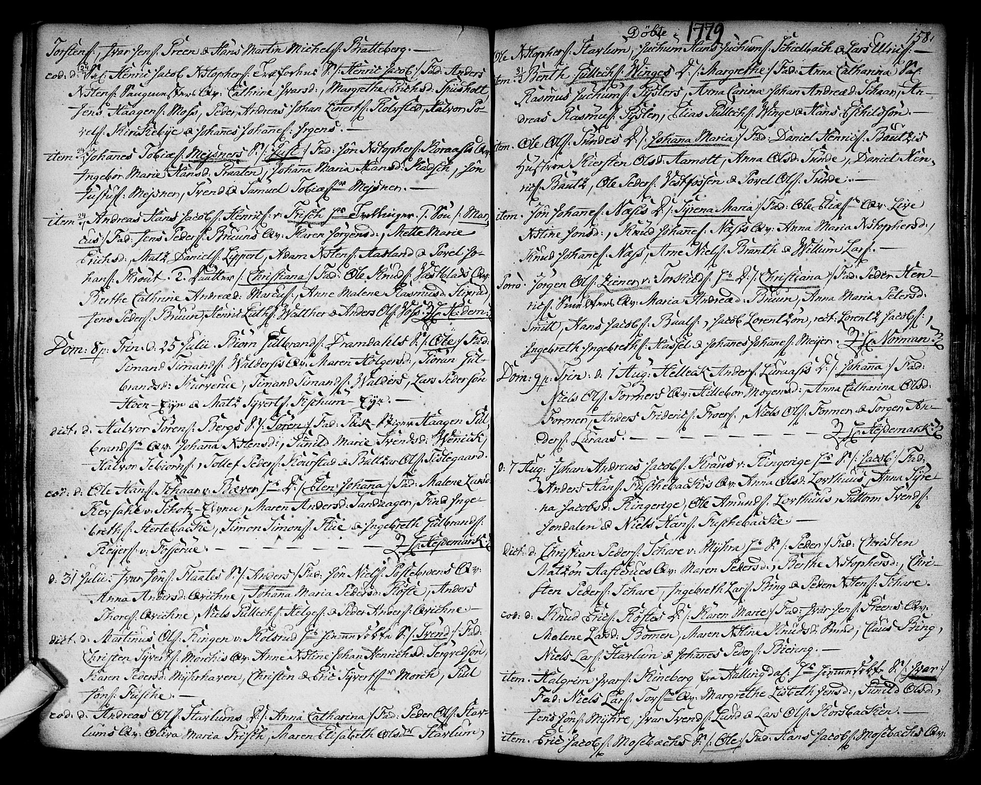 Kongsberg kirkebøker, AV/SAKO-A-22/F/Fa/L0005: Parish register (official) no. I 5, 1769-1782, p. 158