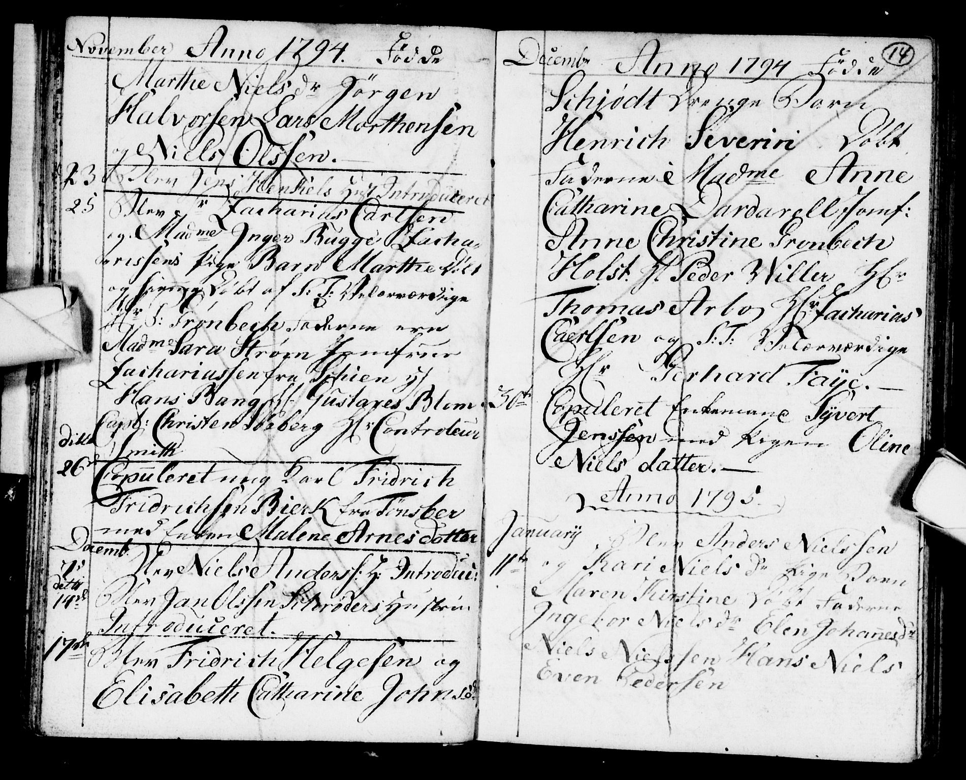Strømsø kirkebøker, SAKO/A-246/F/Fb/L0003: Parish register (official) no. II 3, 1793-1799, p. 14