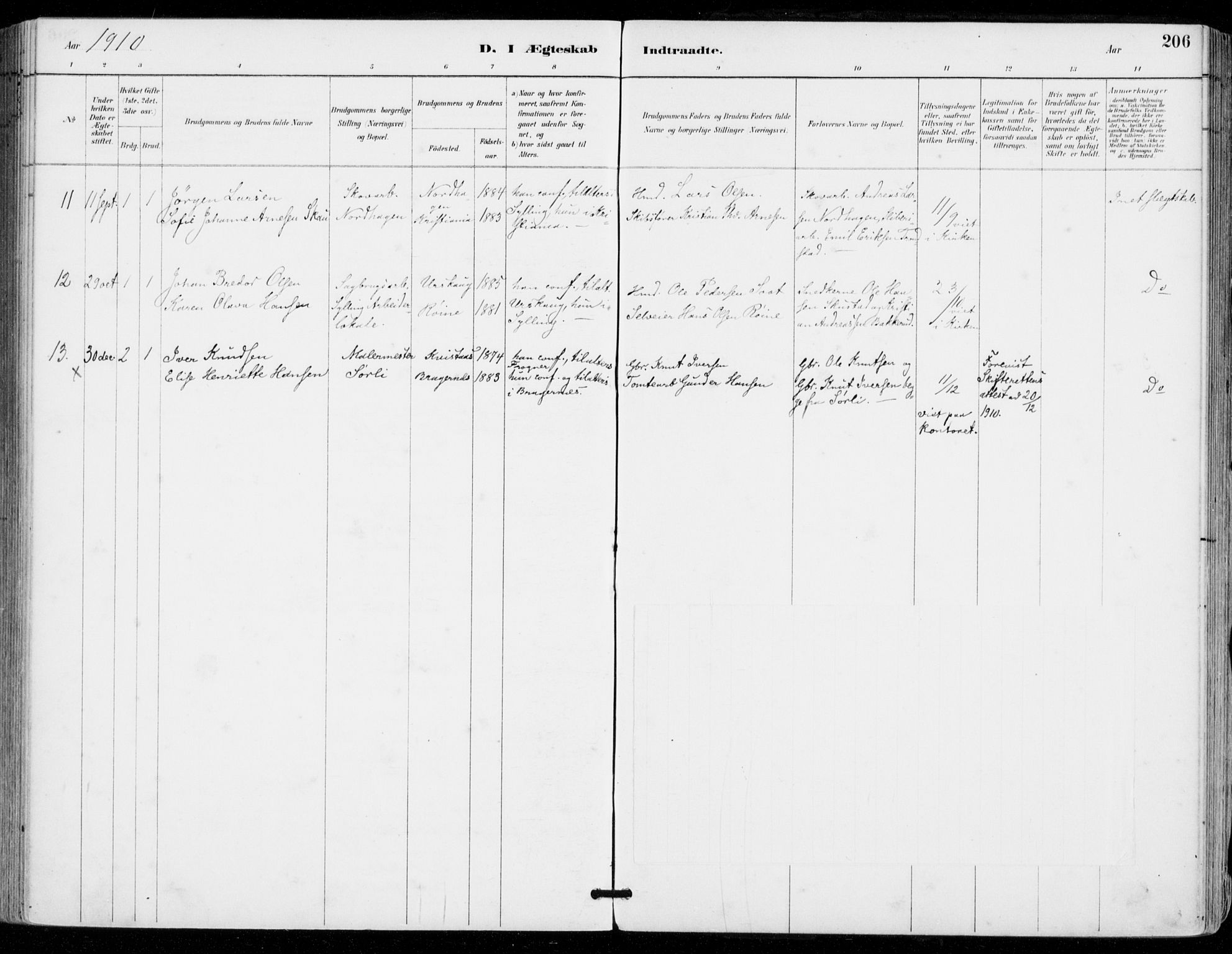 Sylling kirkebøker, AV/SAKO-A-247/F/Fa/L0001: Parish register (official) no. 1, 1883-1910, p. 206