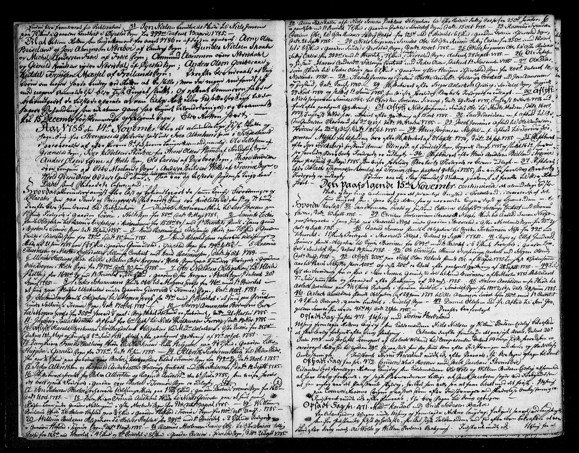 Nedenes sorenskriveri før 1824, SAK/1221-0007/F/Fa/L0037: Tingbok med register nr 32, 1785-1787, p. 5b-6a