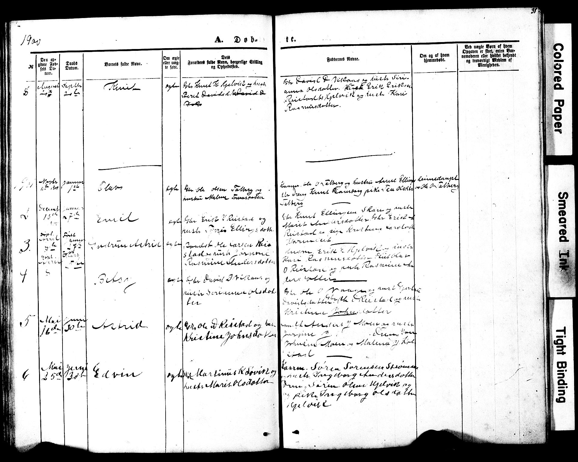 Ministerialprotokoller, klokkerbøker og fødselsregistre - Møre og Romsdal, SAT/A-1454/550/L0618: Parish register (copy) no. 550C01, 1870-1927, p. 38