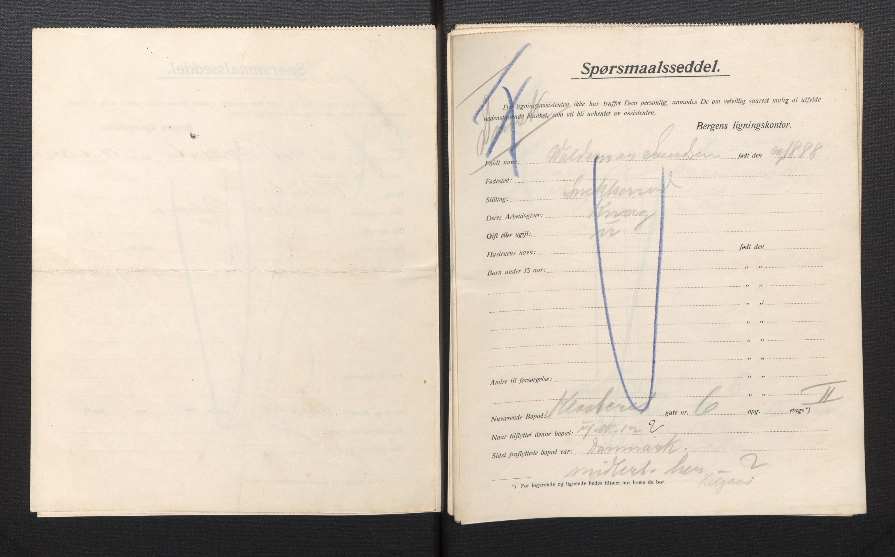 SAB, Municipal Census 1913 for Bergen, 1913, p. 25