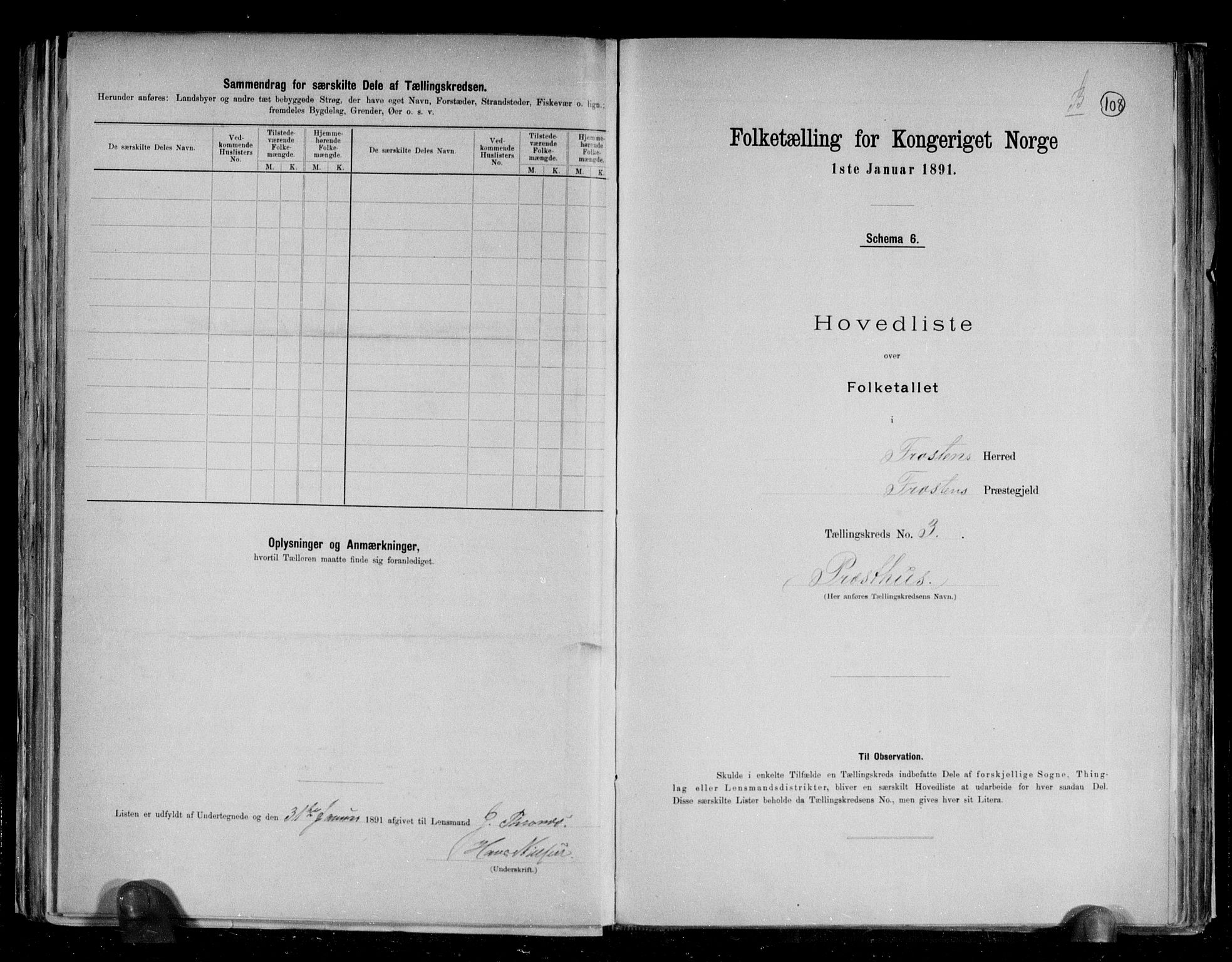 RA, 1891 census for 1717 Frosta, 1891, p. 15