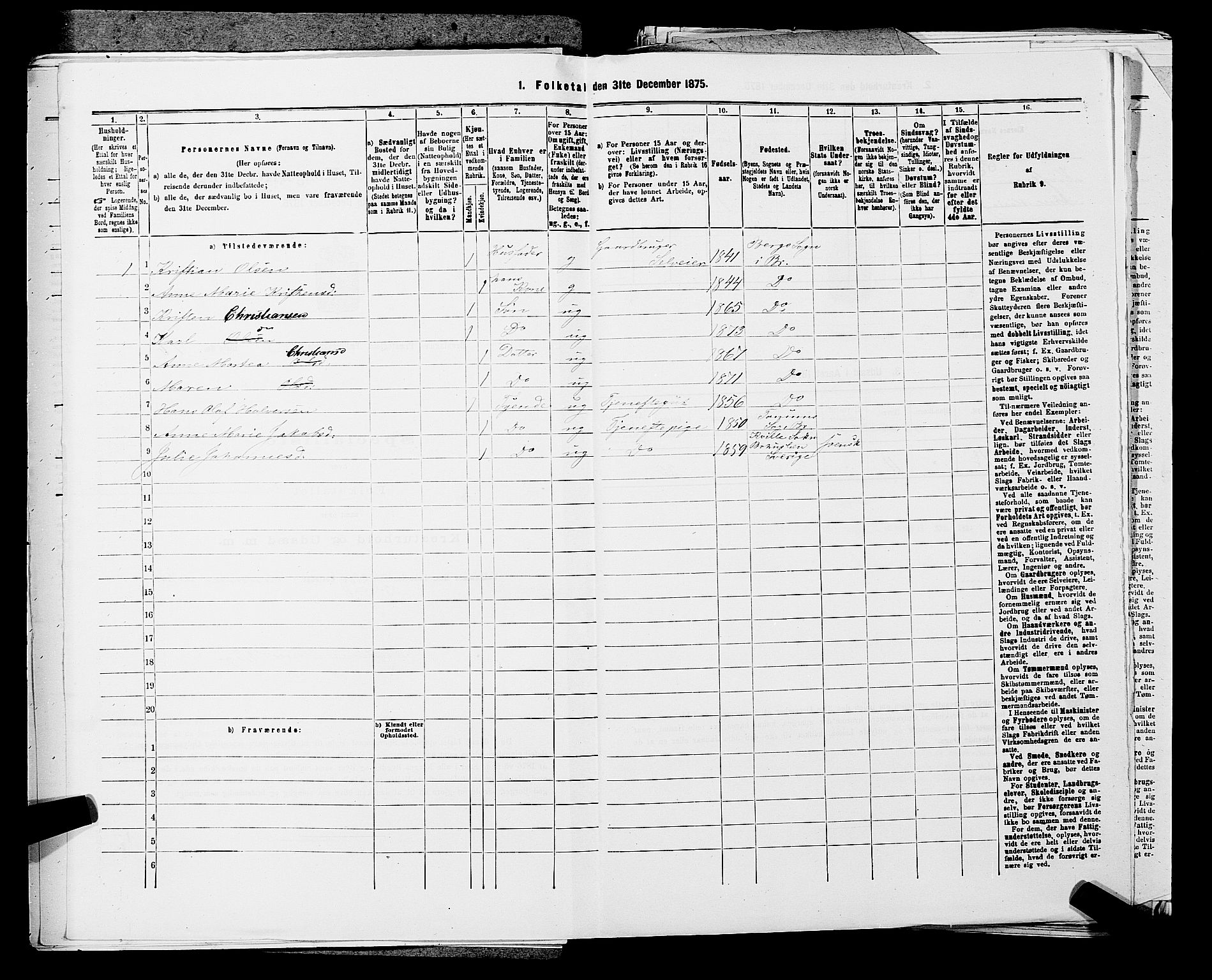 SAKO, 1875 census for 0726P Brunlanes, 1875, p. 1051