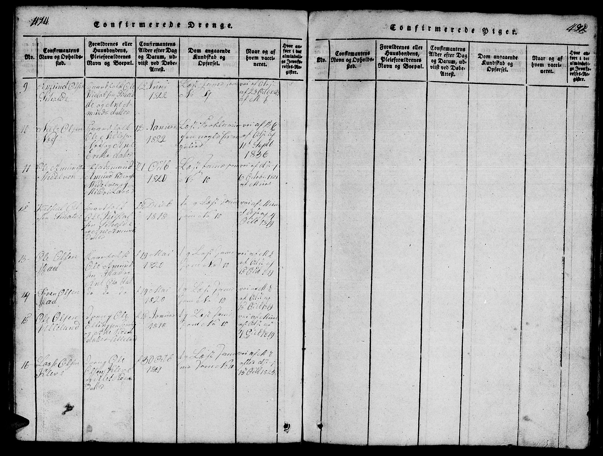 Ministerialprotokoller, klokkerbøker og fødselsregistre - Møre og Romsdal, AV/SAT-A-1454/557/L0683: Parish register (copy) no. 557C01, 1818-1862, p. 494-495