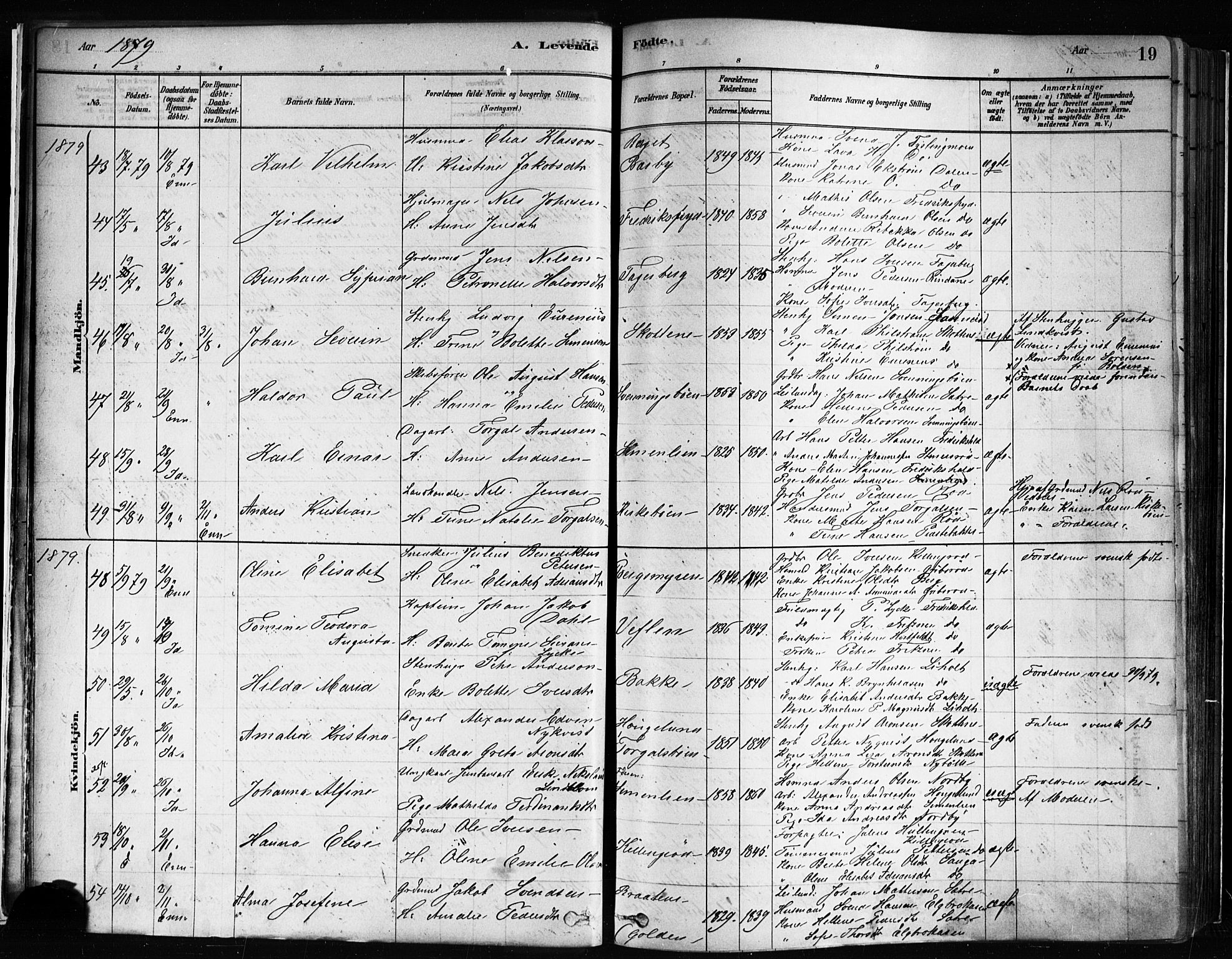 Idd prestekontor Kirkebøker, AV/SAO-A-10911/F/Fc/L0006a: Parish register (official) no. III 6A, 1878-1903, p. 19