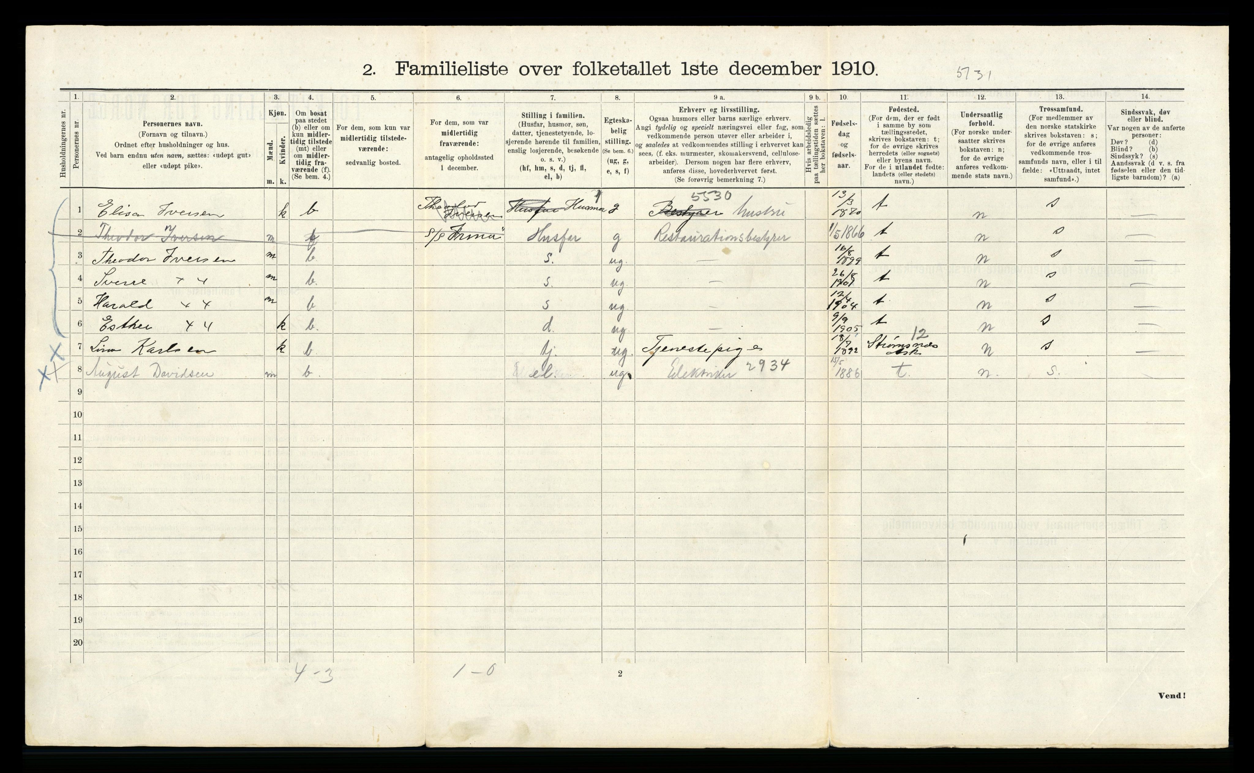 RA, 1910 census for Bergen, 1910, p. 31212