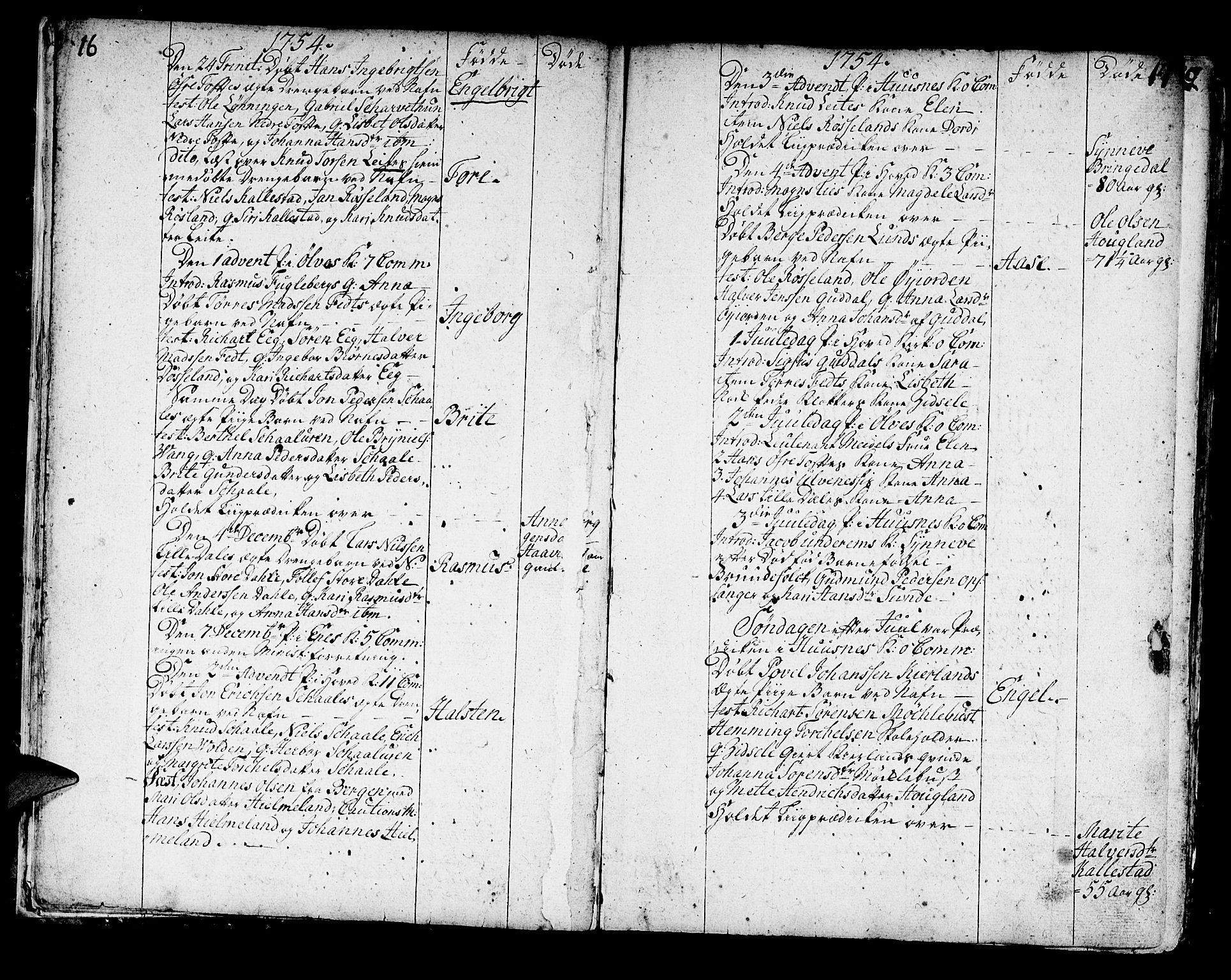 Kvinnherad sokneprestembete, AV/SAB-A-76401/H/Haa: Parish register (official) no. A 3, 1754-1777, p. 16-17