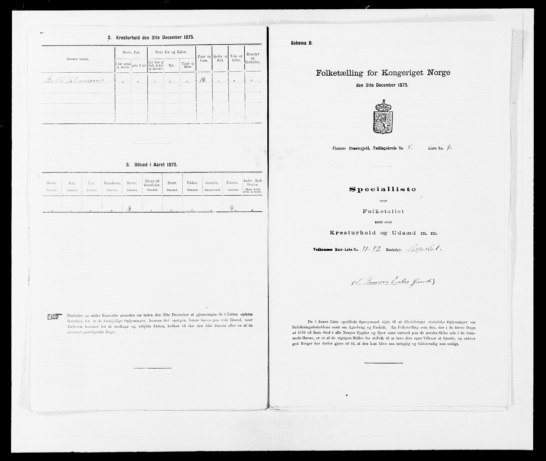 SAB, 1875 census for 1218P Finnås, 1875, p. 618