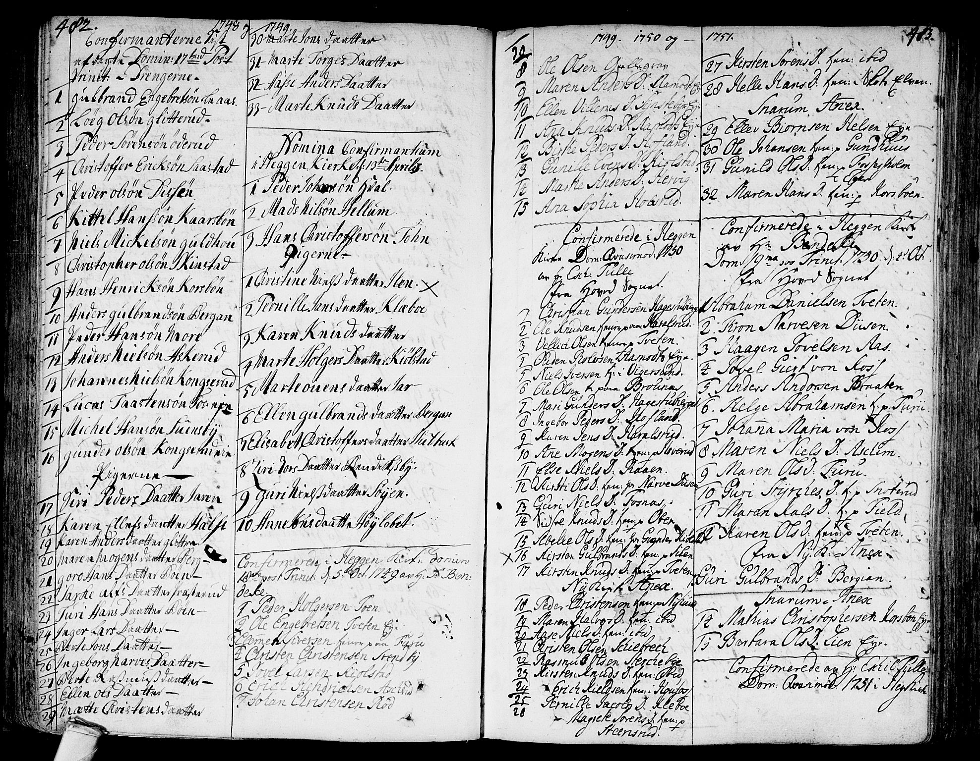 Modum kirkebøker, AV/SAKO-A-234/F/Fa/L0002: Parish register (official) no. 2, 1741-1782, p. 482-483