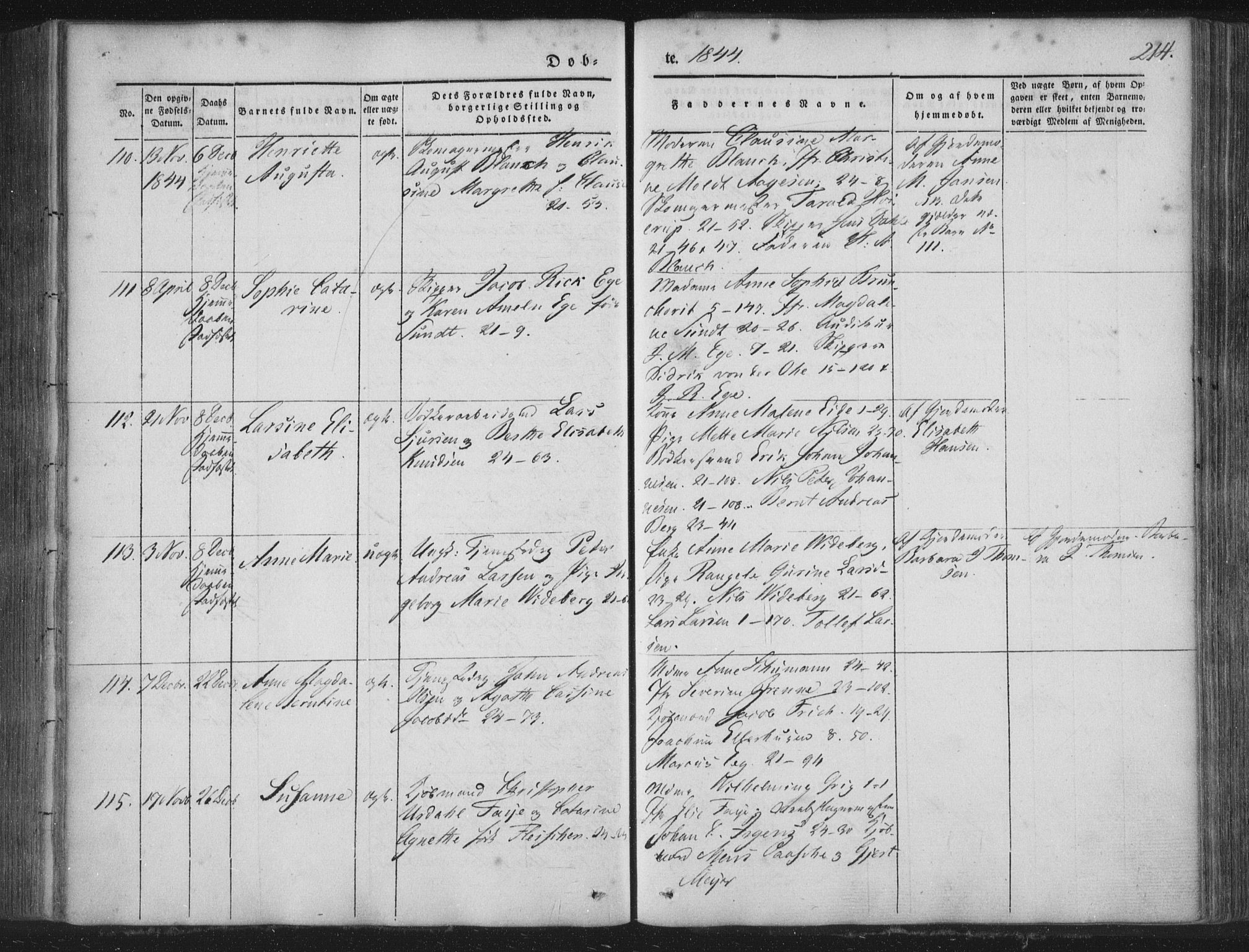 Korskirken sokneprestembete, SAB/A-76101/H/Haa/L0016: Parish register (official) no. B 2, 1841-1851, p. 214