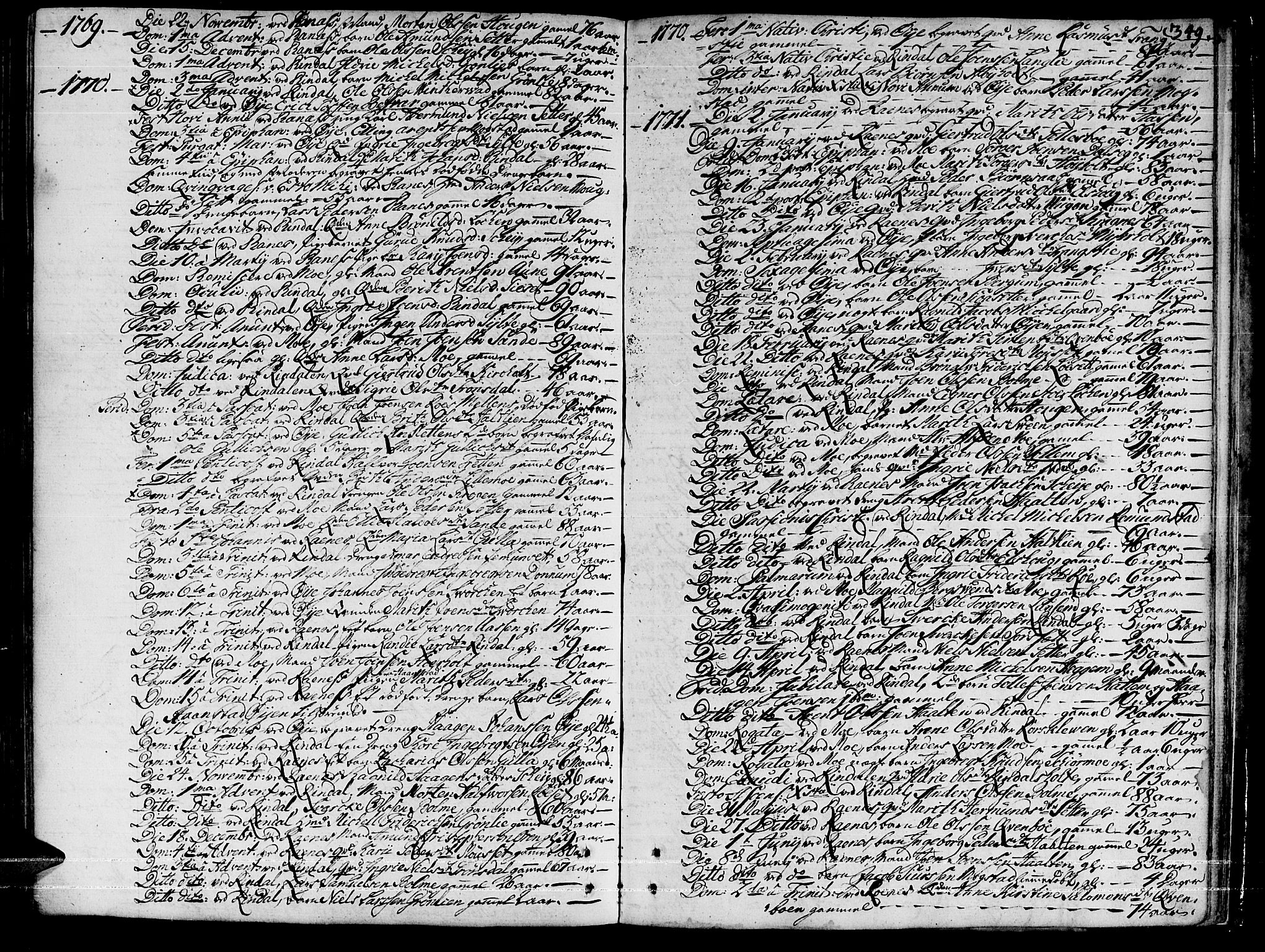 Ministerialprotokoller, klokkerbøker og fødselsregistre - Møre og Romsdal, AV/SAT-A-1454/595/L1039: Parish register (official) no. 595A01, 1750-1796, p. 349