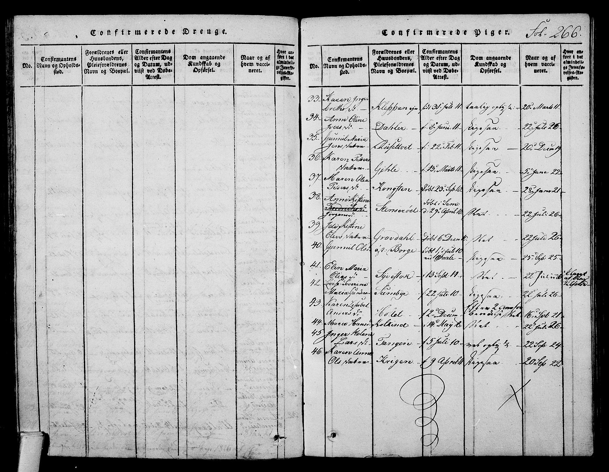 Stokke kirkebøker, SAKO/A-320/F/Fa/L0005: Parish register (official) no. I 5, 1815-1826, p. 266