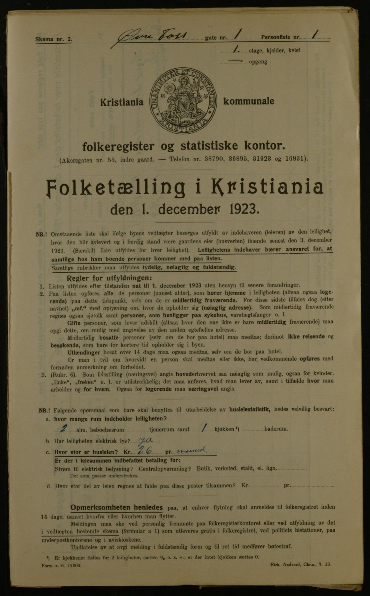 OBA, Municipal Census 1923 for Kristiania, 1923, p. 142761