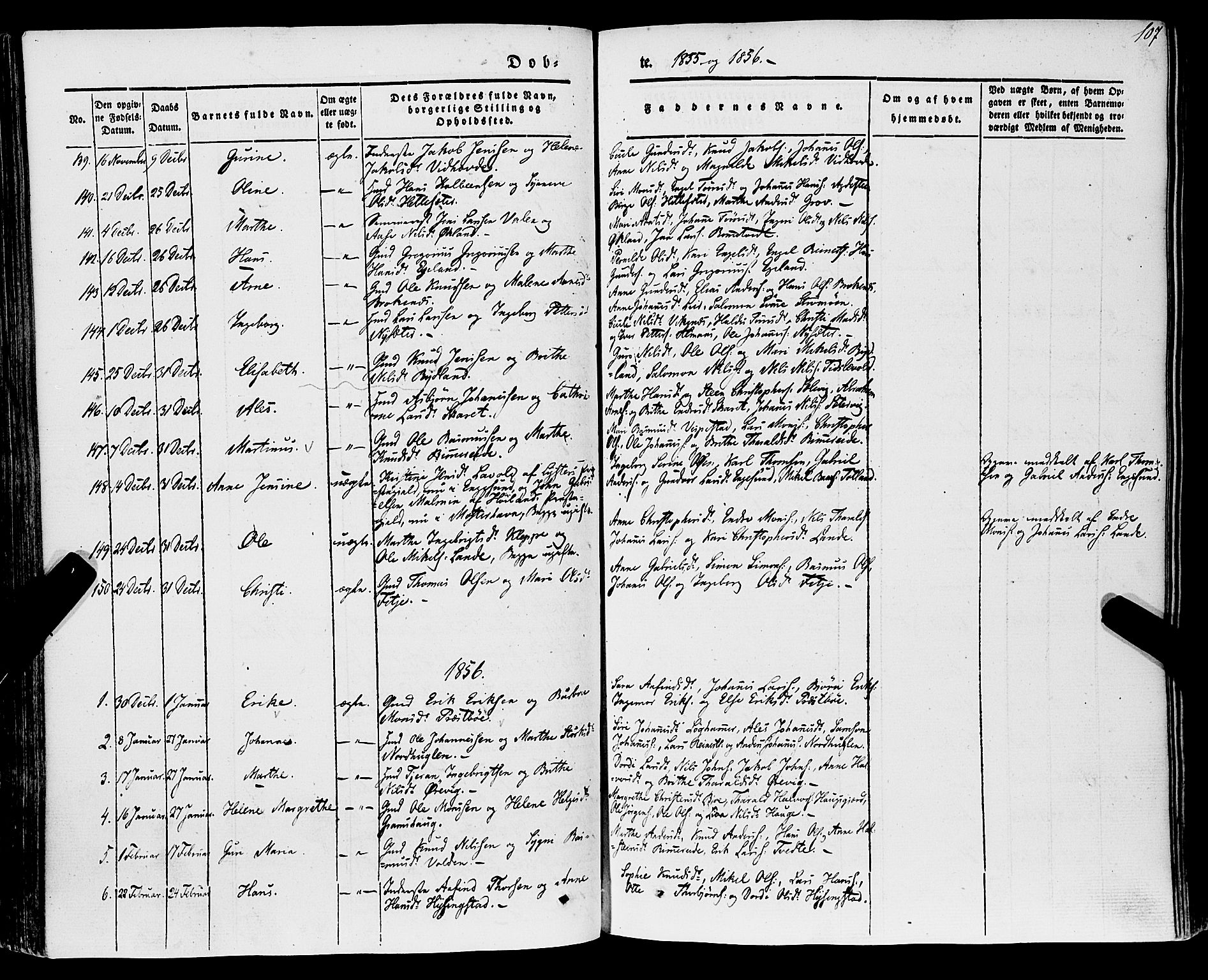 Stord sokneprestembete, AV/SAB-A-78201/H/Haa: Parish register (official) no. A 7, 1841-1861, p. 107