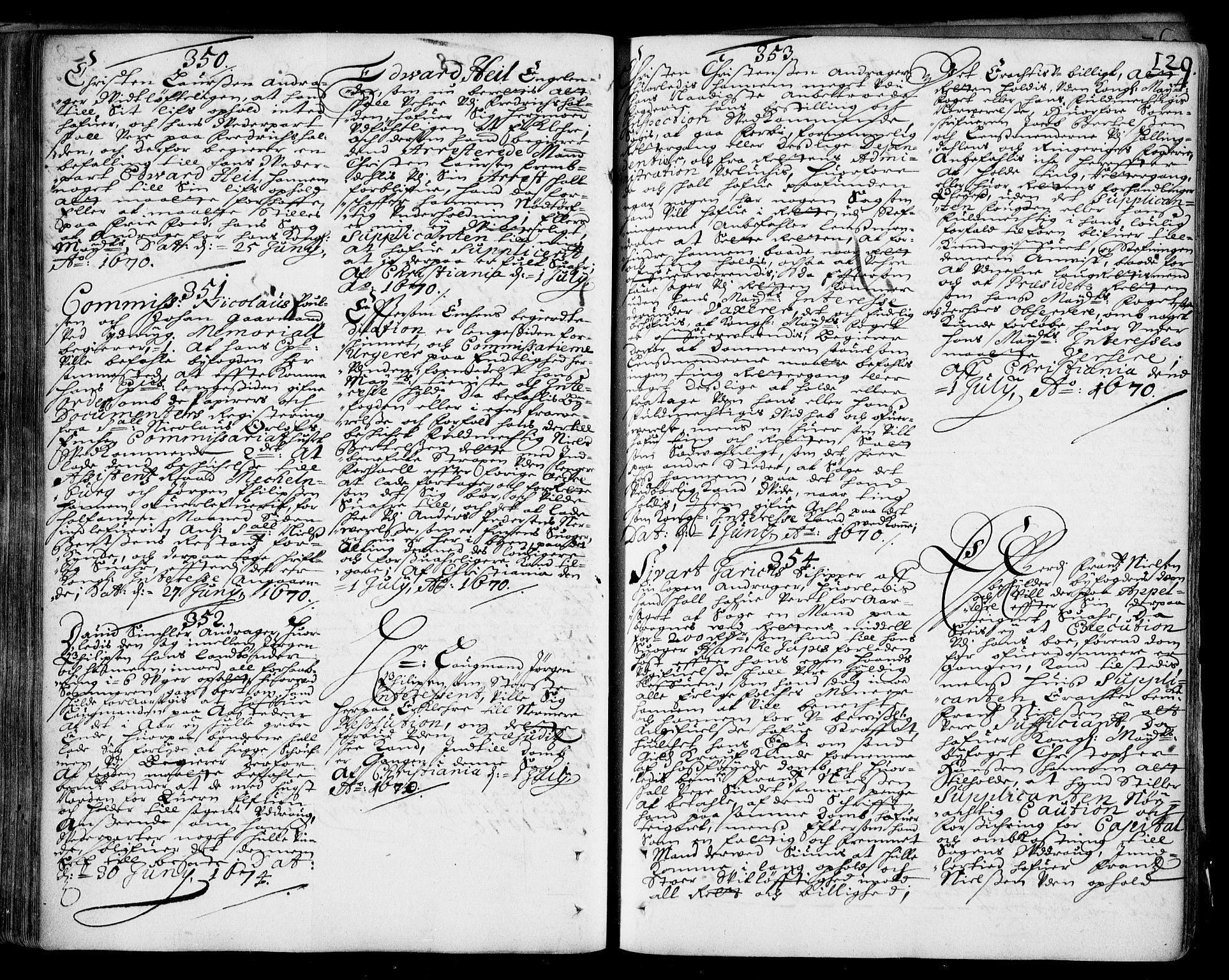 Stattholderembetet 1572-1771, AV/RA-EA-2870/Ad/L0002: Supplikasjons- og resolusjonsprotokoll, 1669-1671, p. 128b-129a
