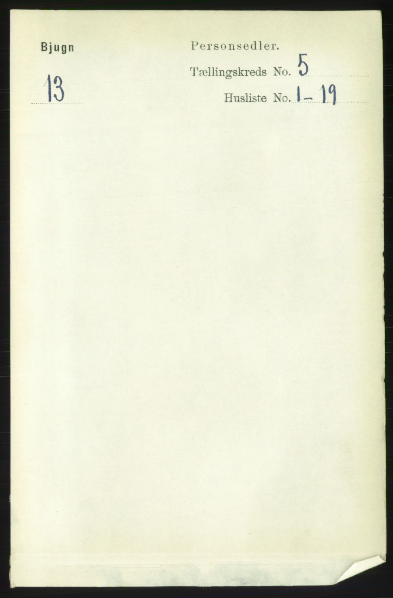 RA, 1891 census for 1627 Bjugn, 1891, p. 1355