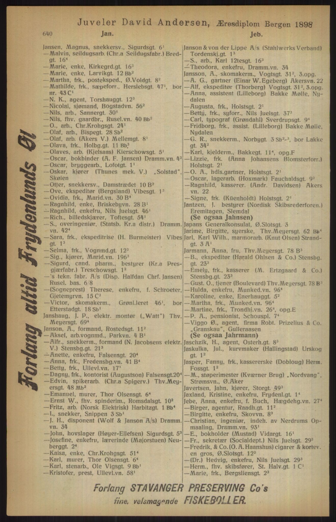 Kristiania/Oslo adressebok, PUBL/-, 1915, p. 640