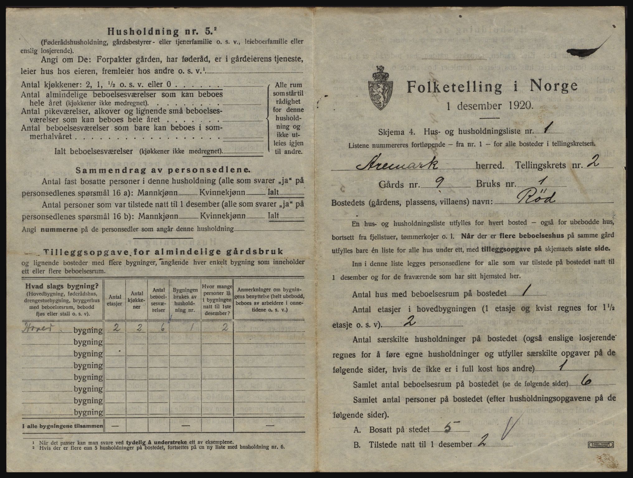 SAO, 1920 census for Aremark, 1920, p. 193