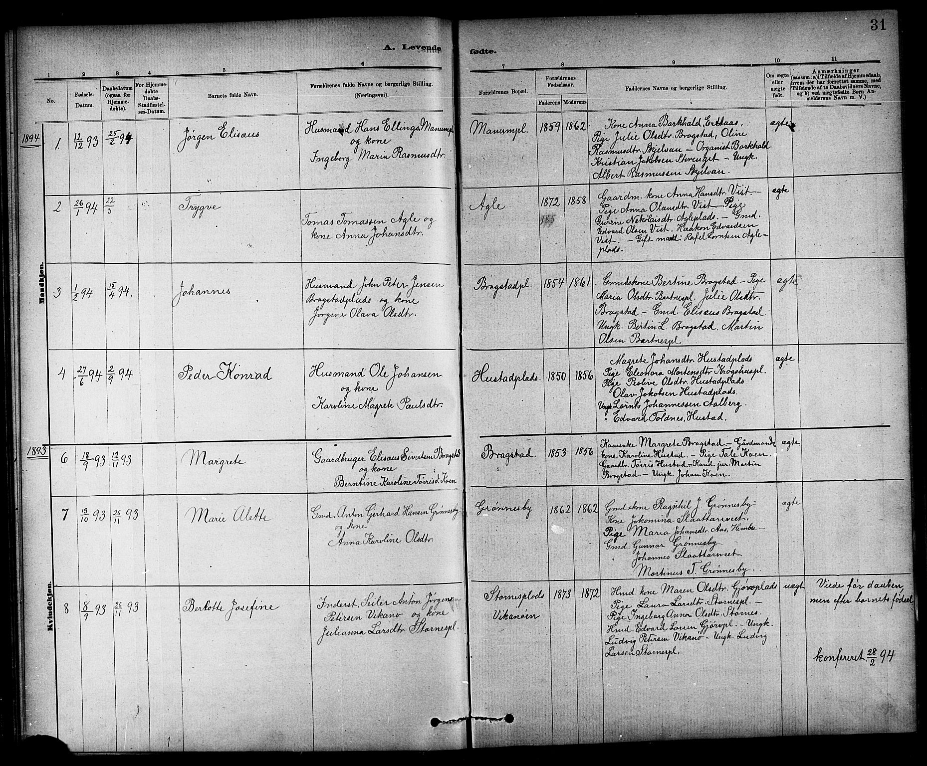 Ministerialprotokoller, klokkerbøker og fødselsregistre - Nord-Trøndelag, SAT/A-1458/732/L0318: Parish register (copy) no. 732C02, 1881-1911, p. 31