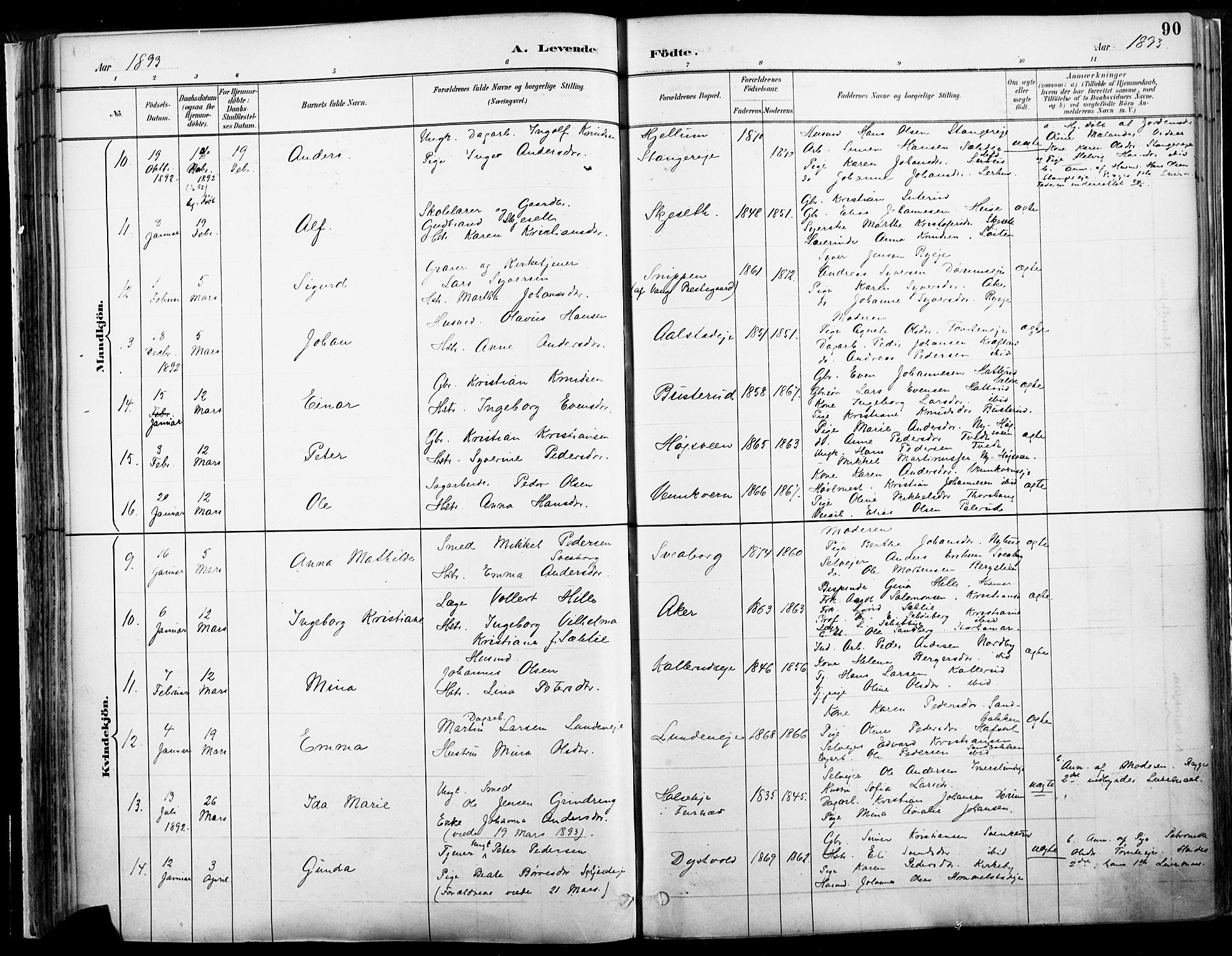 Vang prestekontor, Hedmark, SAH/PREST-008/H/Ha/Haa/L0019A: Parish register (official) no. 19, 1886-1900, p. 90